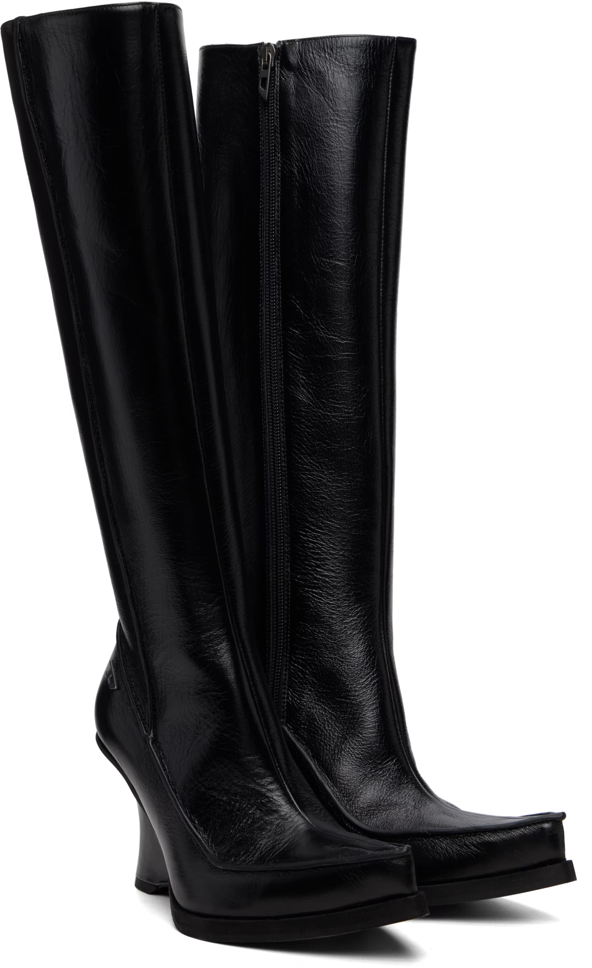 Black D-Lucette-Knee-High Leather Boots 4
