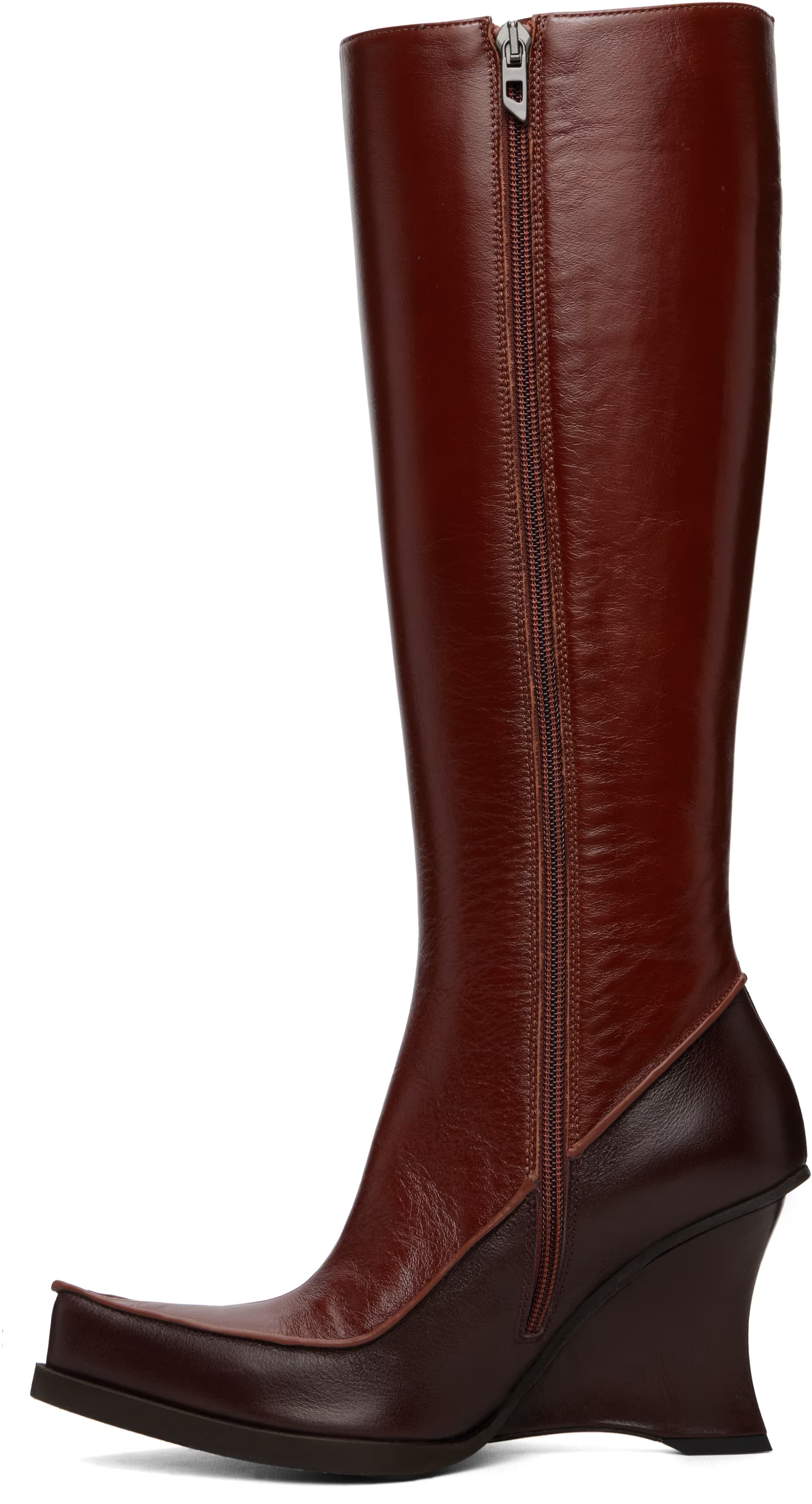 Brown D-Lucette-Knee-High Leather Boots 3
