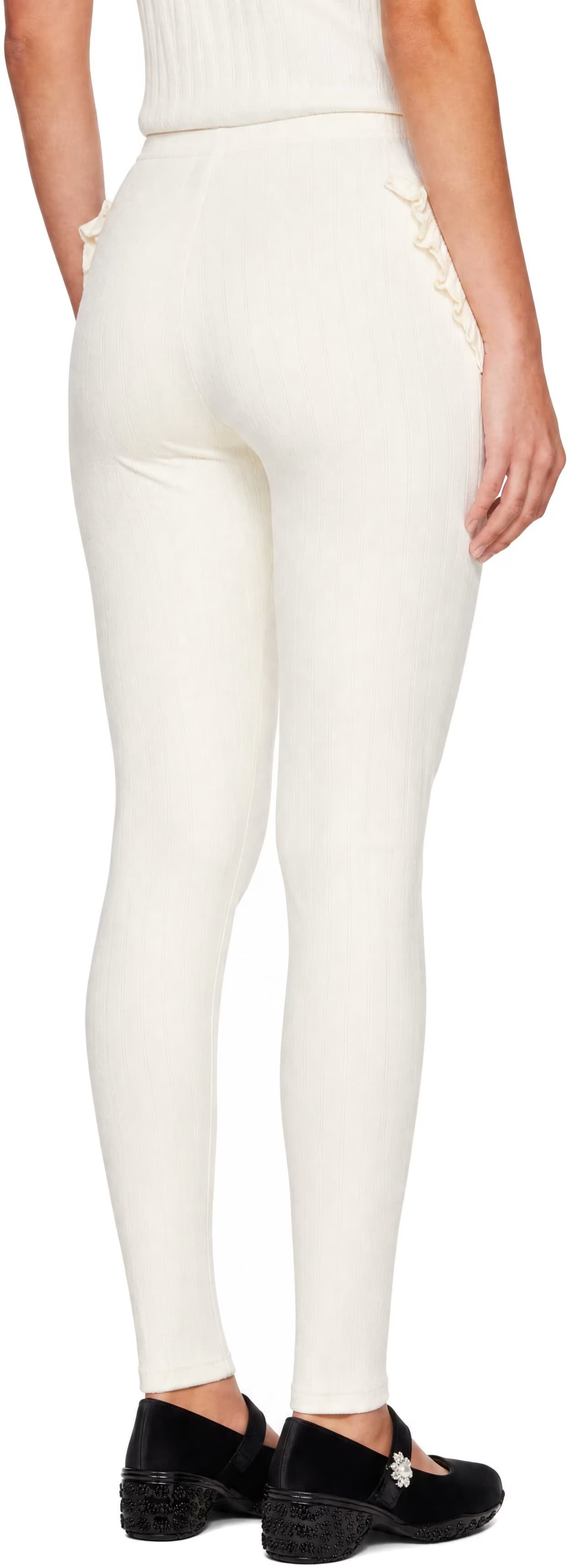 Off-White Pointelle Ruffle Frill Leggings 3