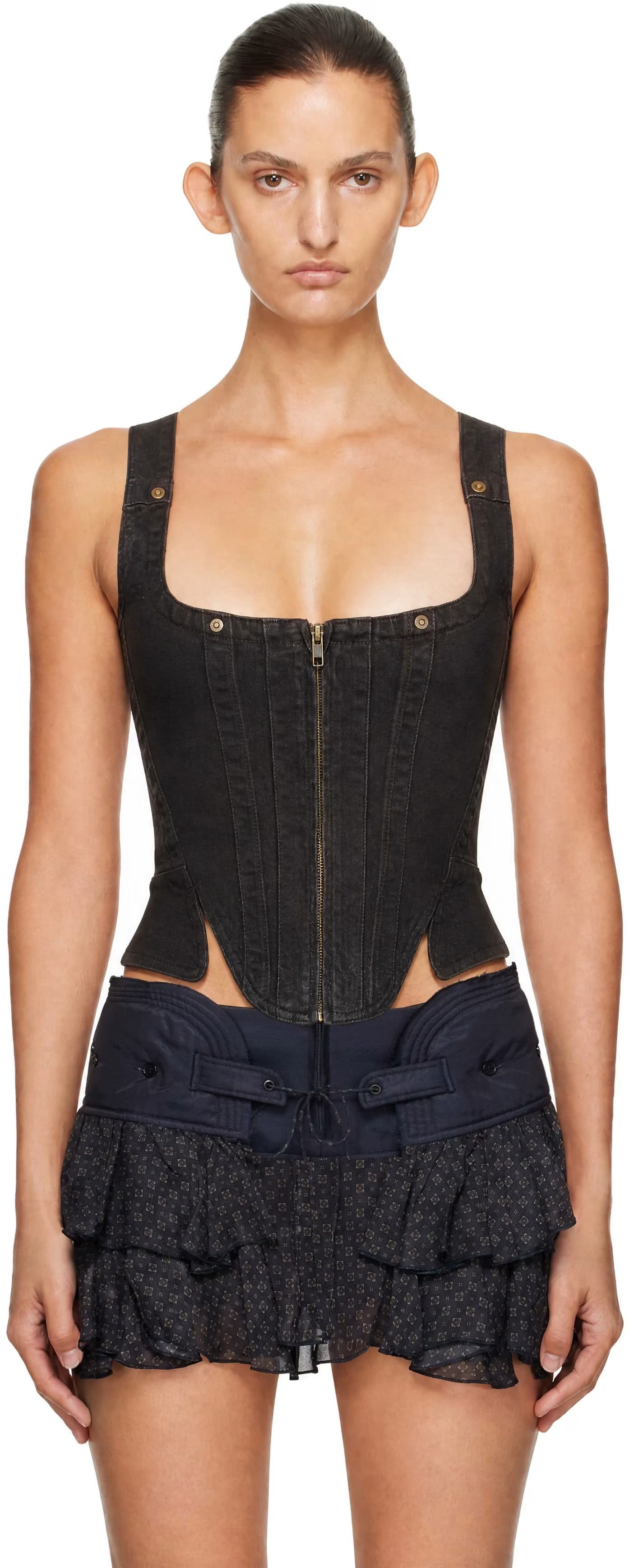 Brown Alice Bustier Top by KNWLS