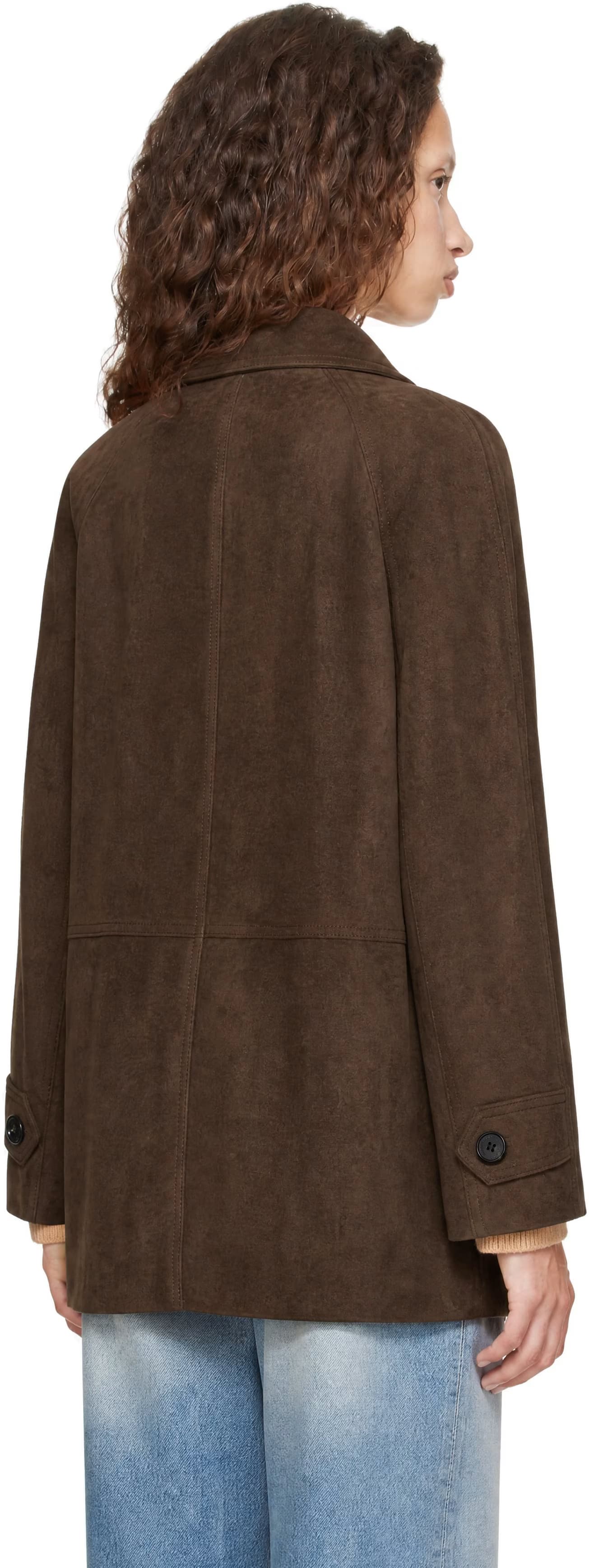 Brown Lily Half Faux-Suede Jacket by Dunst