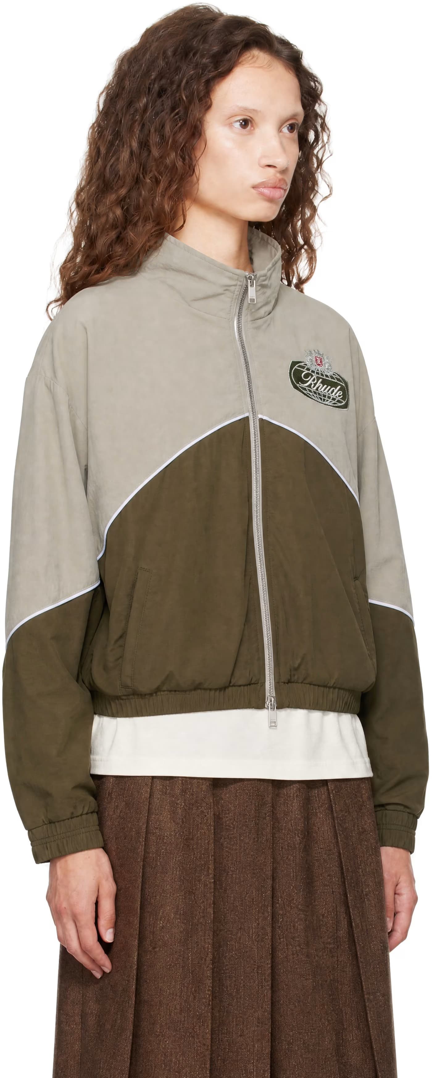 Khaki & Taupe Desert Racing Track Jacket by Rhude
