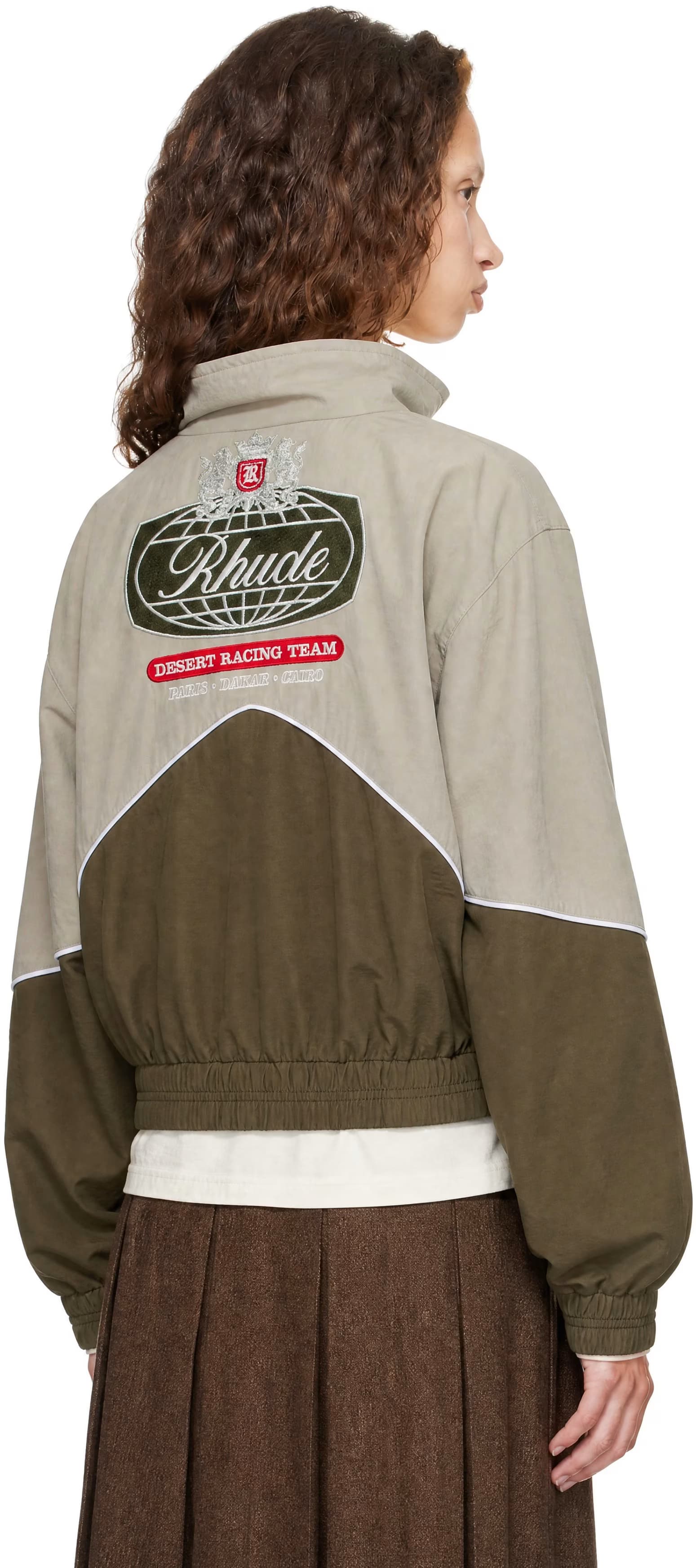 Khaki & Taupe Desert Racing Track Jacket by Rhude