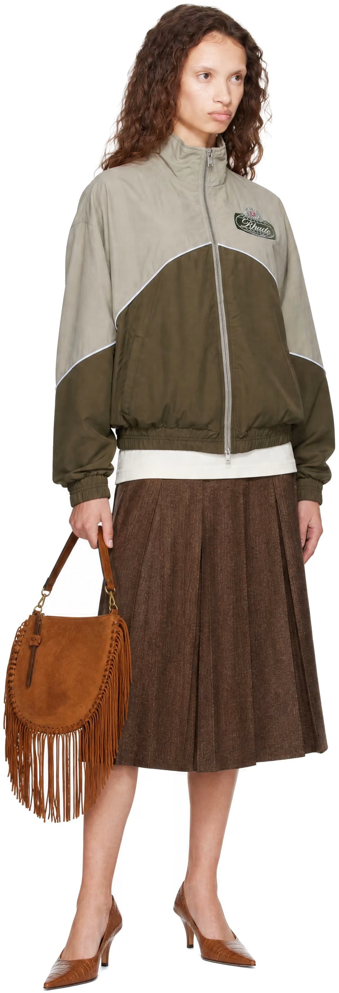 Khaki & Taupe Desert Racing Track Jacket by Rhude
