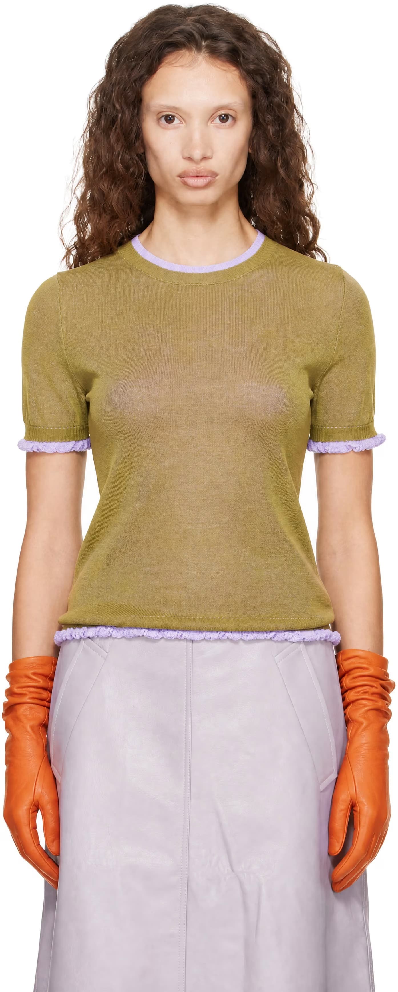 Green Linnea Knit T-Shirt by Nicklas Skovgaard