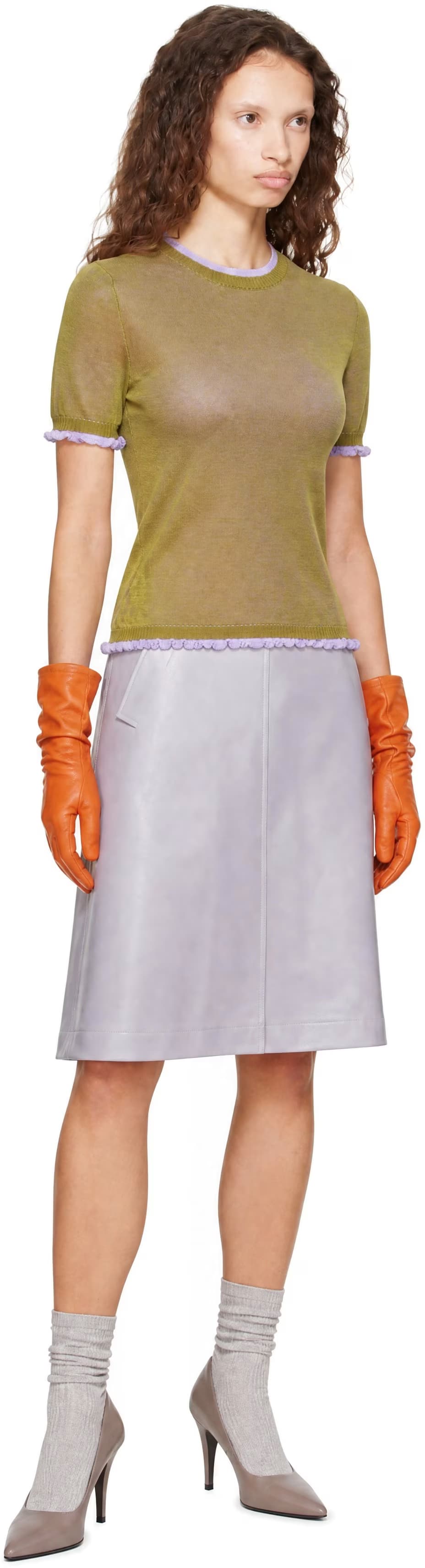 Gray Clothilde Midi Skirt 4