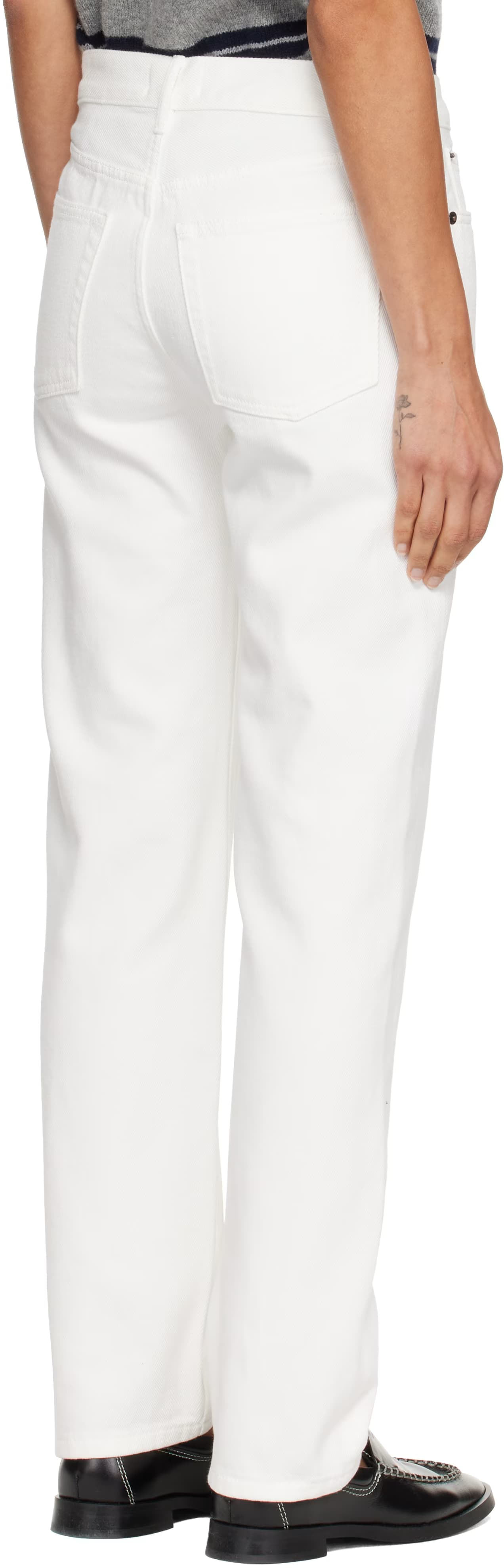 White Straight-Leg Life Jeans 3