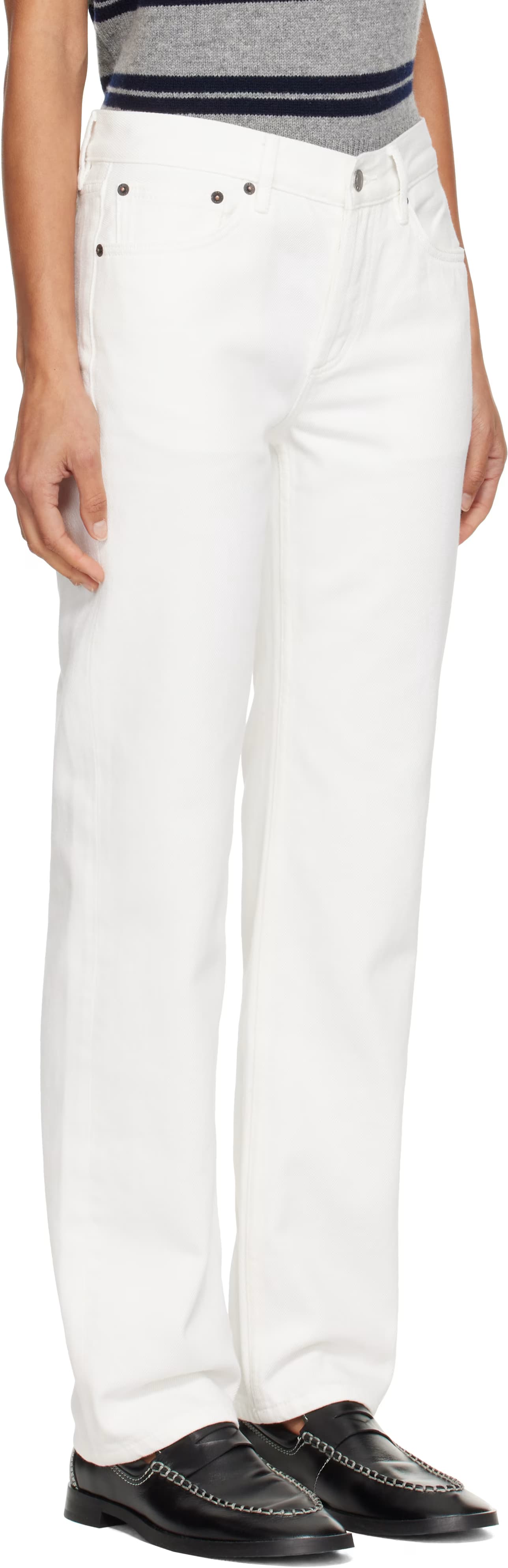 White Straight-Leg Life Jeans 2