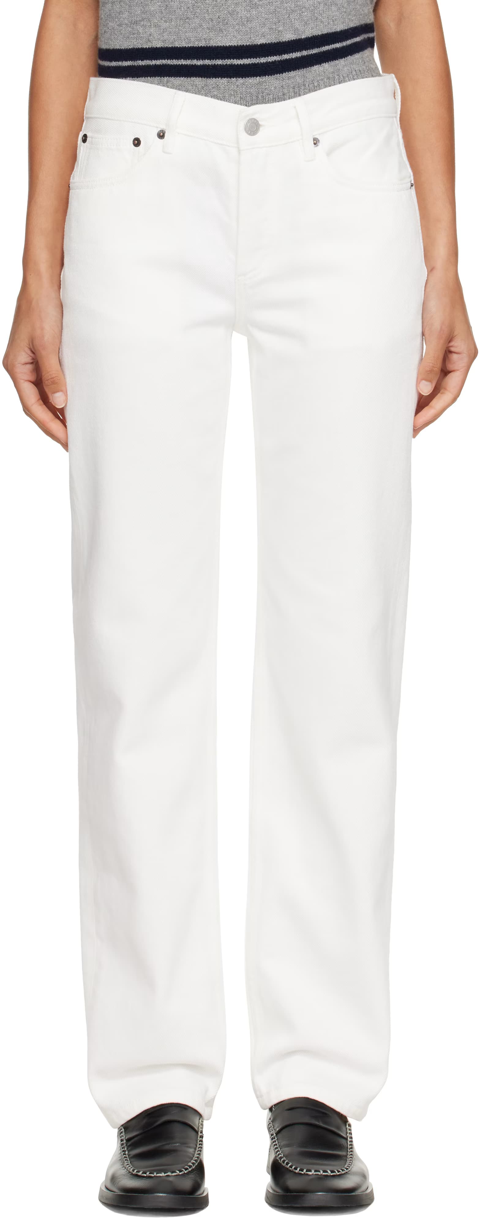 White Straight-Leg Life Jeans by Still Here