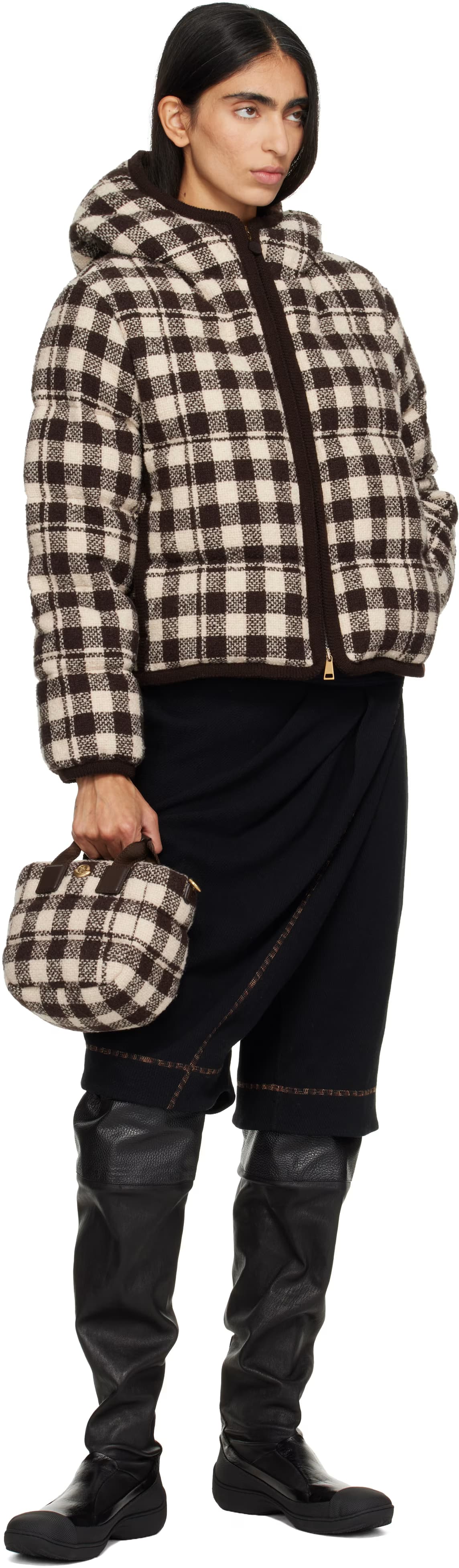 Brown & Off-White Caradoc Micro Tote Bag 4