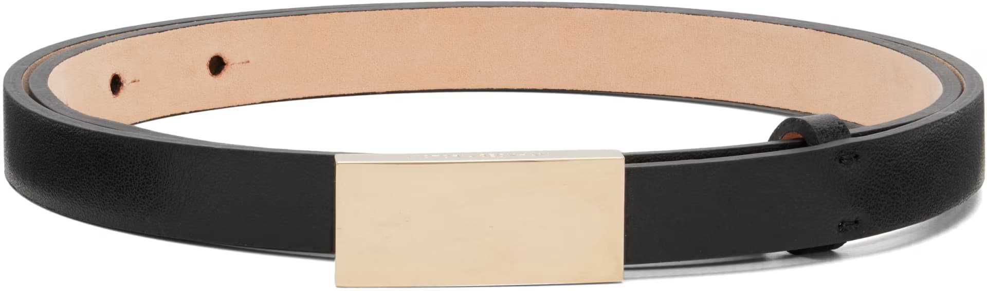 Black Portofino Mirror Micro 15mm Belt by Victoria Beckham