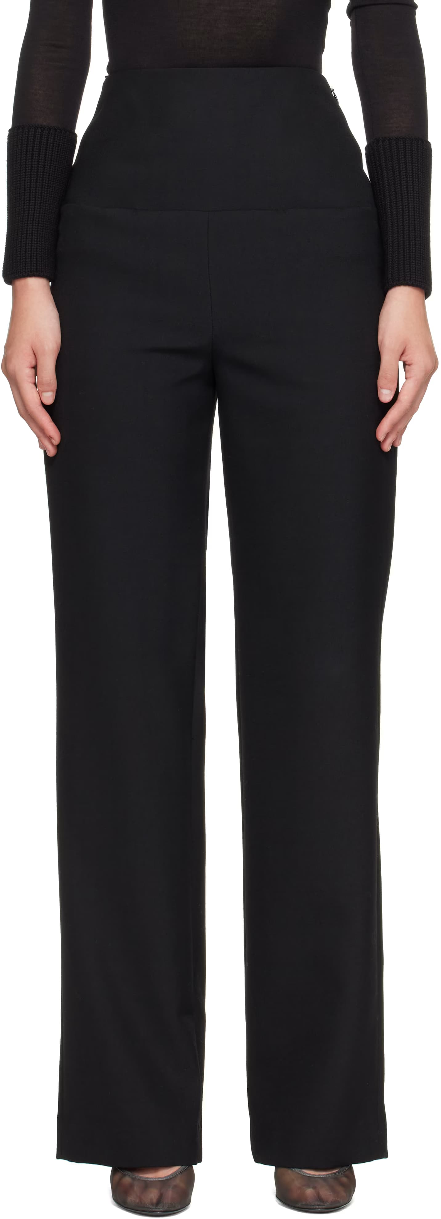 Black Light Tailored Wool Trousers by ALAÏA