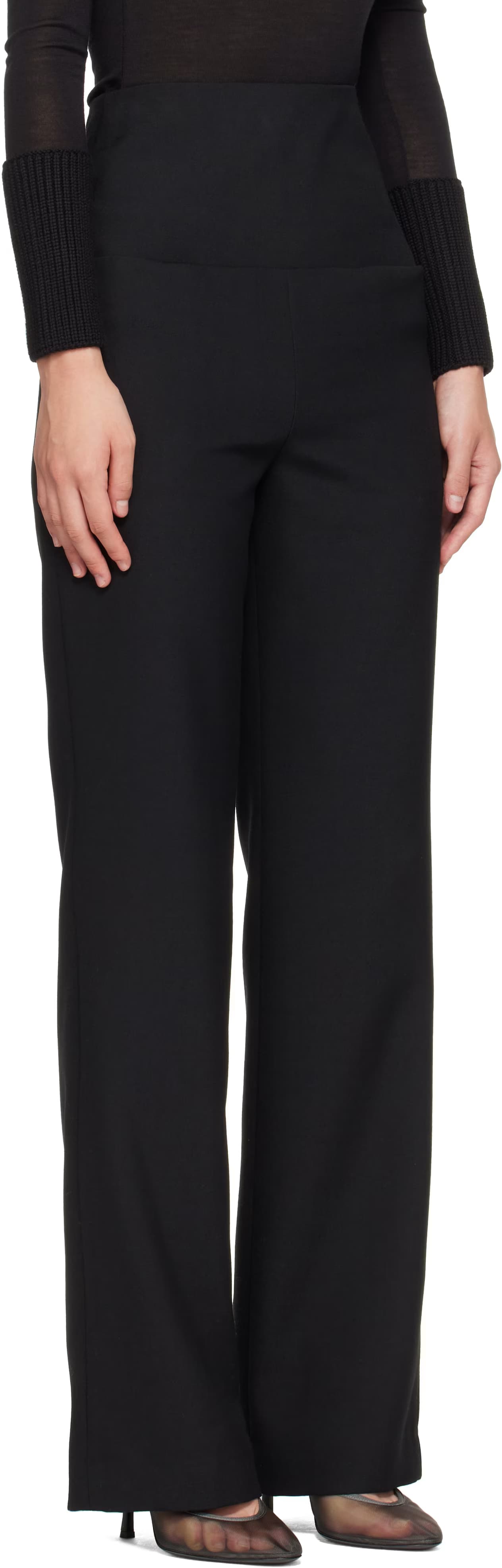 Black Light Tailored Wool Trousers 2