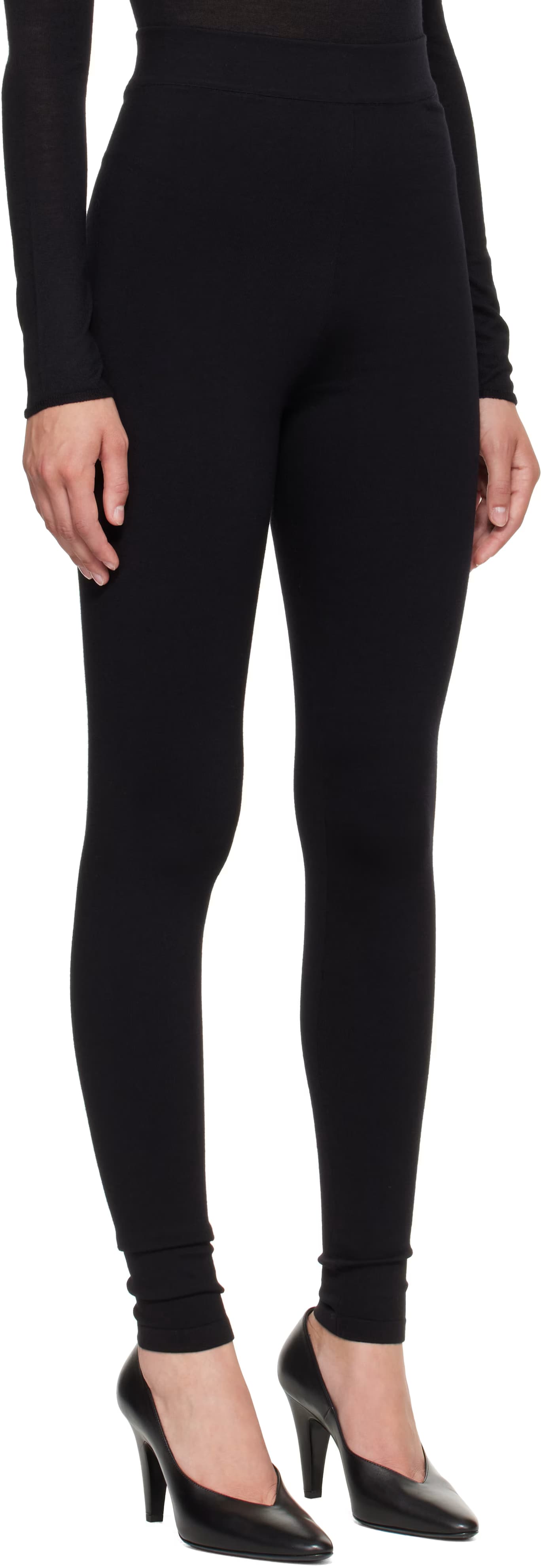 Black Wool Leggings 2