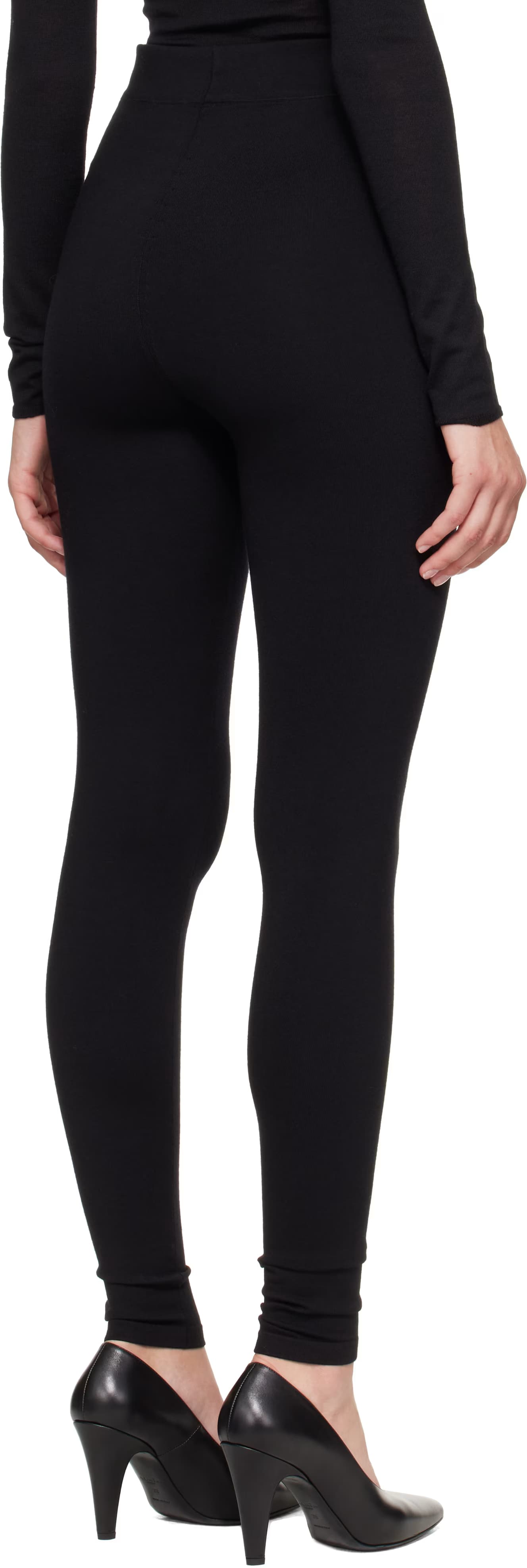 Black Wool Leggings 3