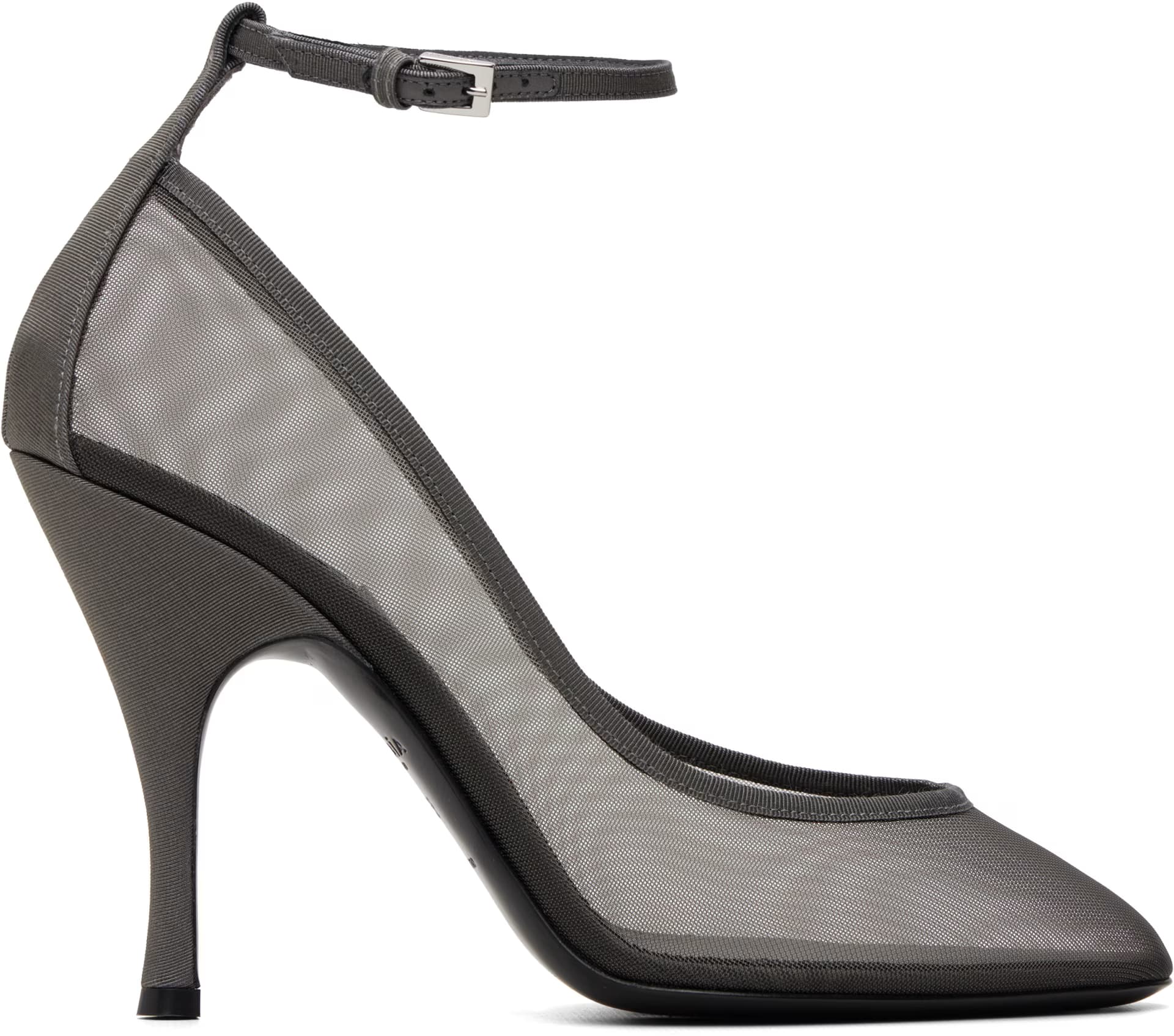 Gray Strappy Mesh Heels by ALAÏA