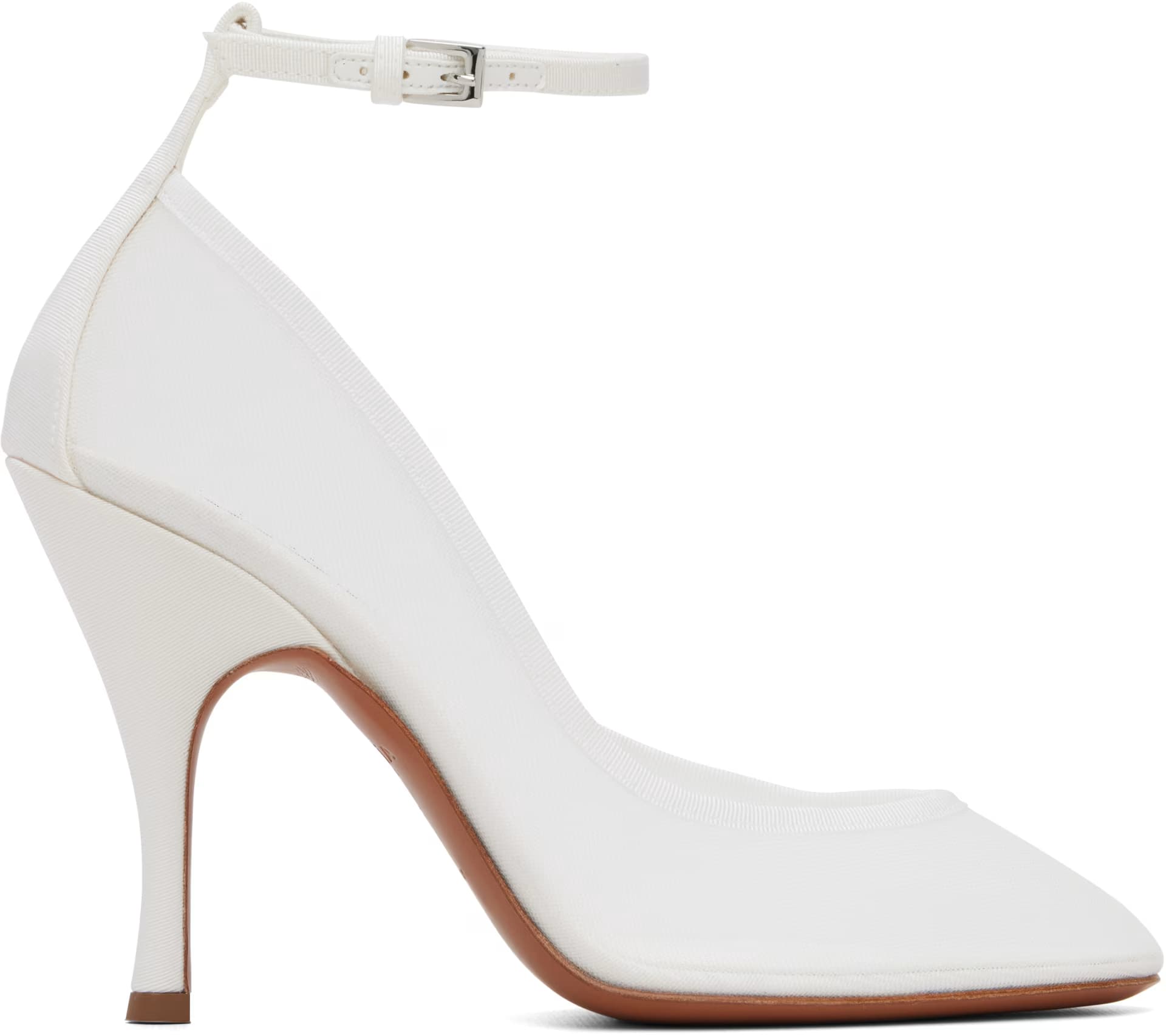 White Strappy Mesh Heels by ALAÏA