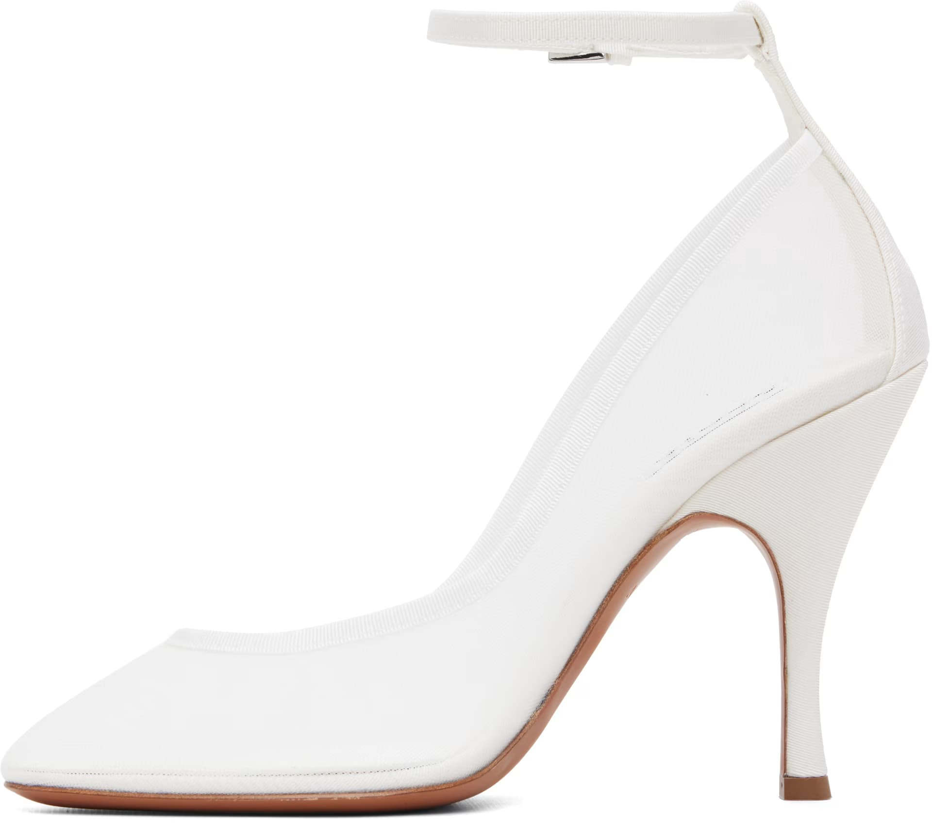 White Strappy Mesh Heels 3