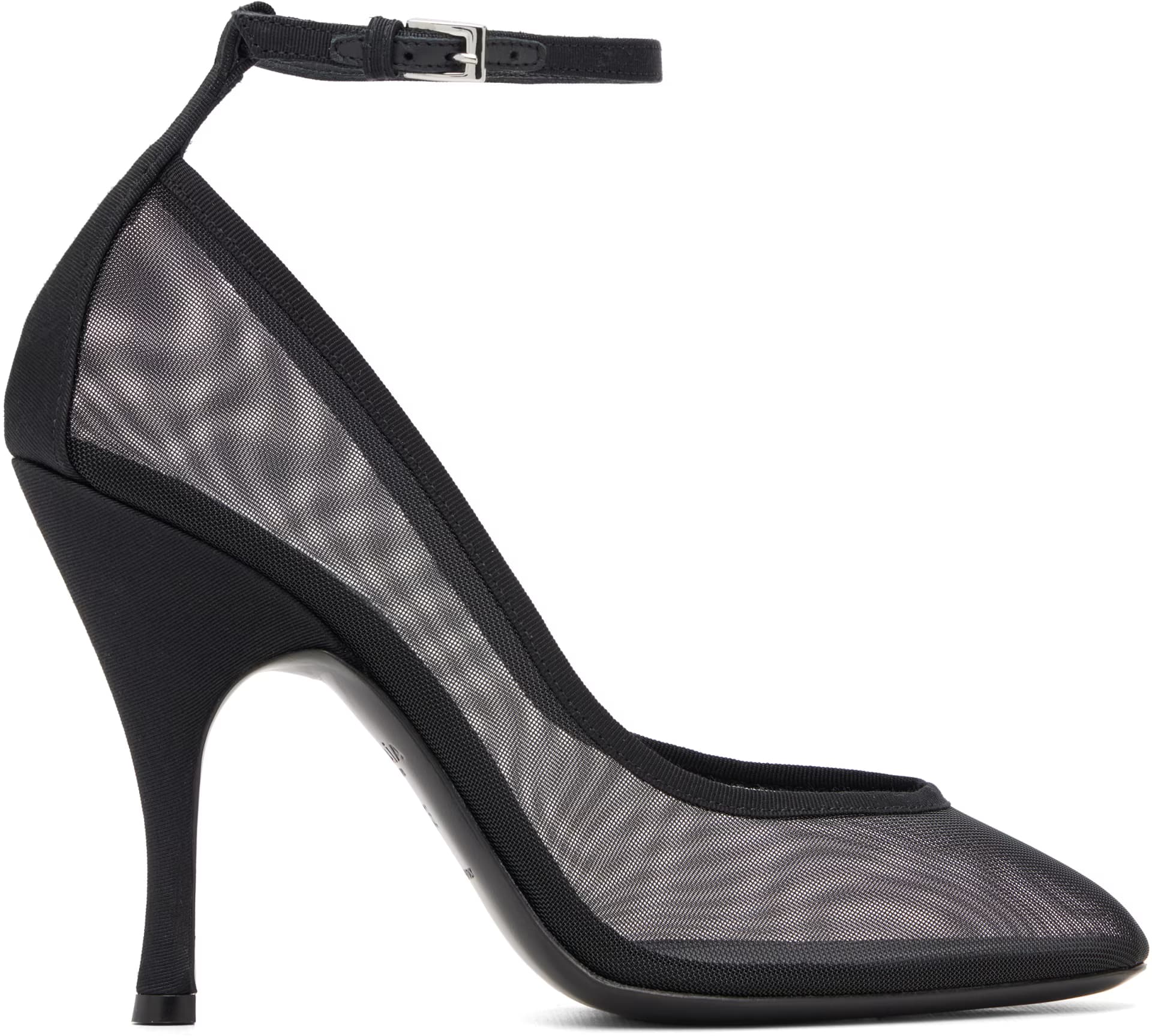 Black Strappy Mesh Heels by ALAÏA
