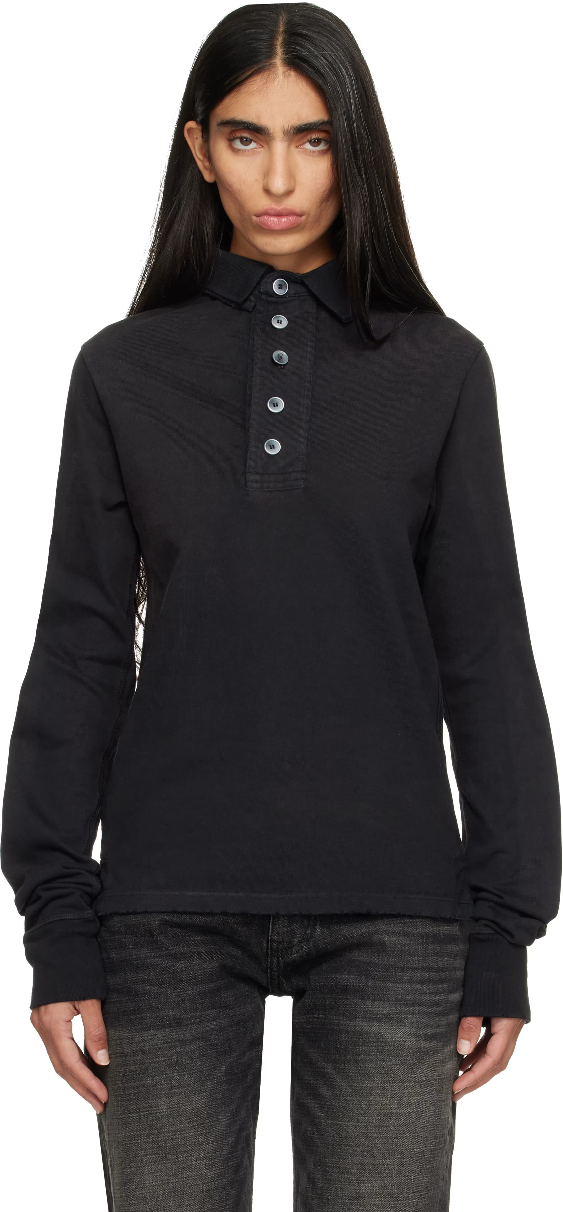 SSENSE Exclusive Black Rugby Polo by Raimundo Langlois