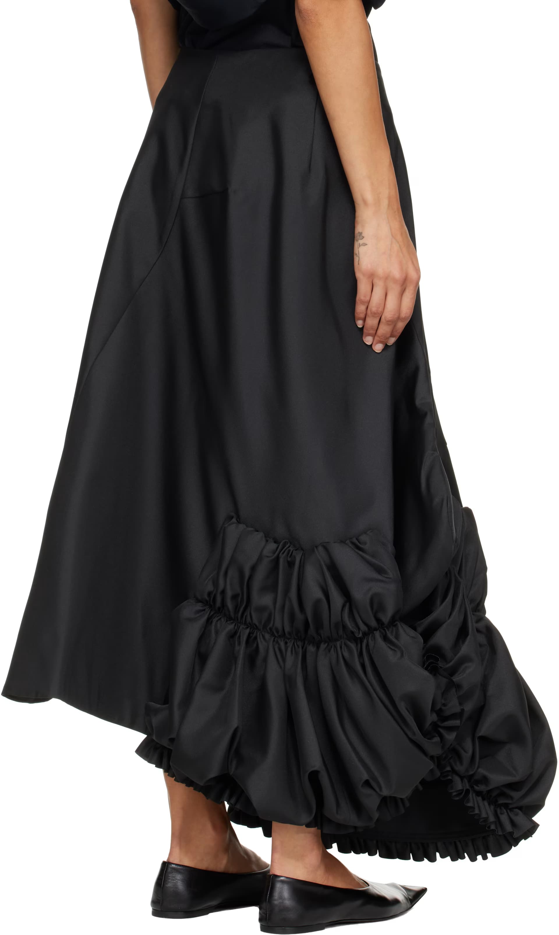 Black Twill Midi Skirt 3