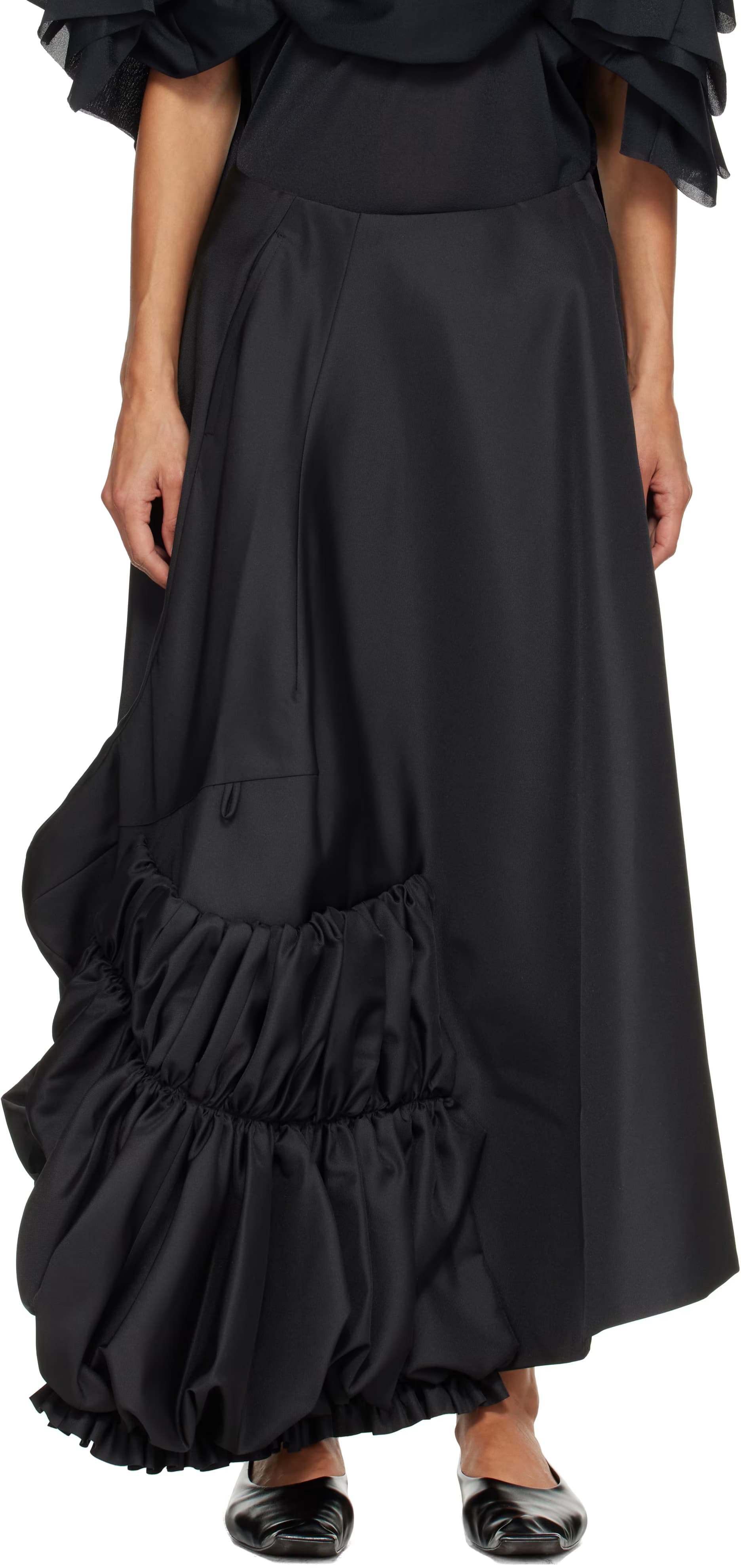 Black Twill Midi Skirt by Comme des Garçons