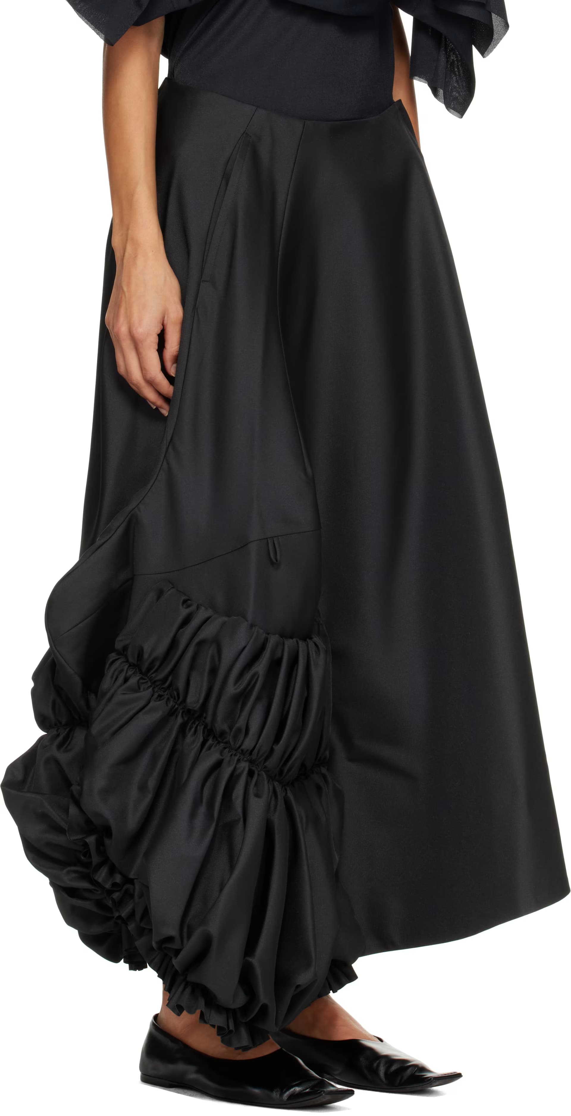 Black Twill Midi Skirt 2