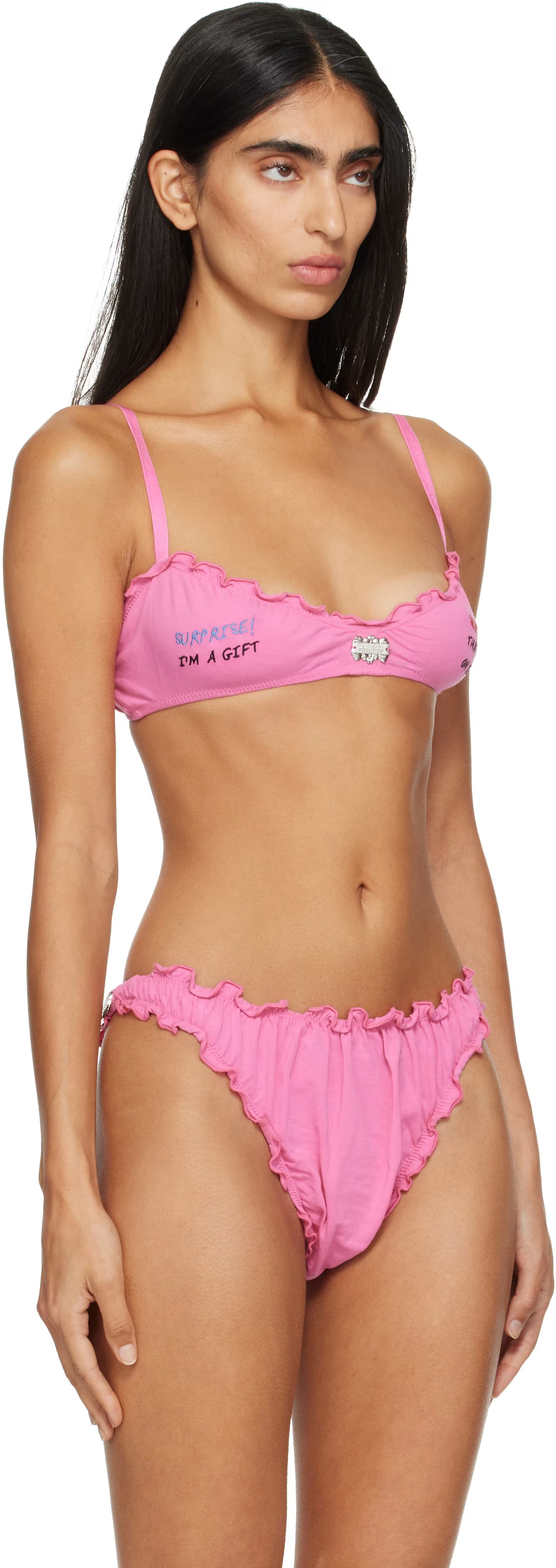 Pink 'FEELINGS' Surprise Bralette 2