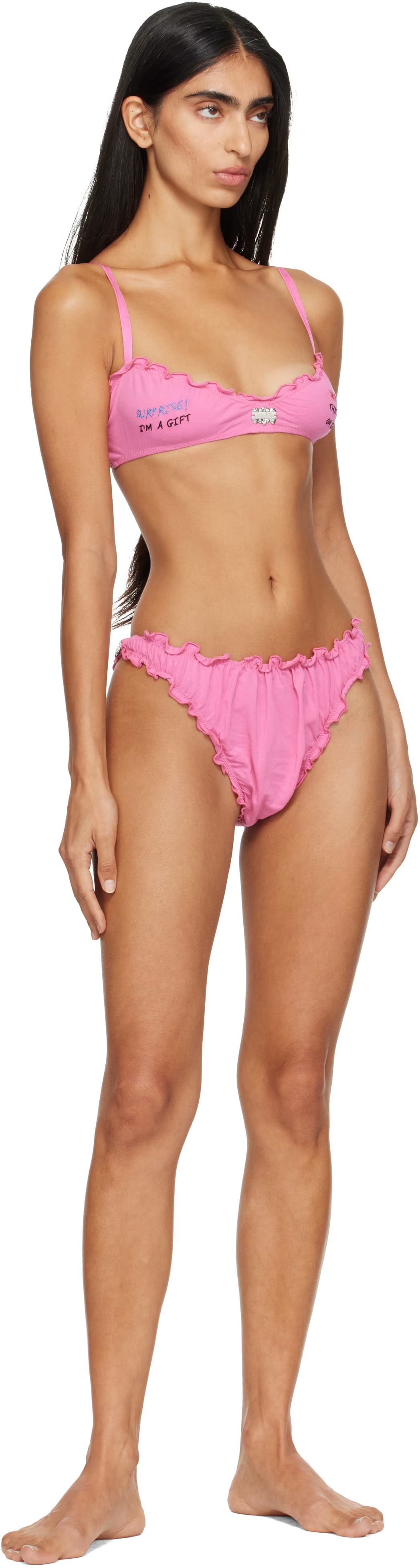 Pink 'FEELINGS' Surprise Bralette 4