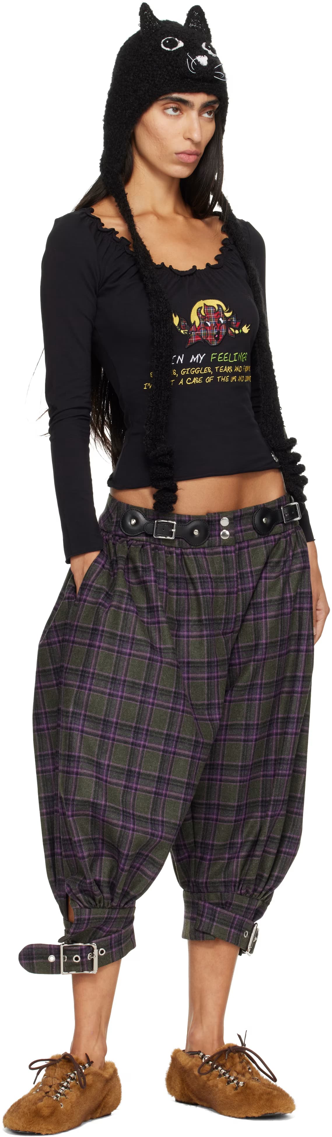 Gray & Purple Plus Fours Knickerbocker Trousers 4
