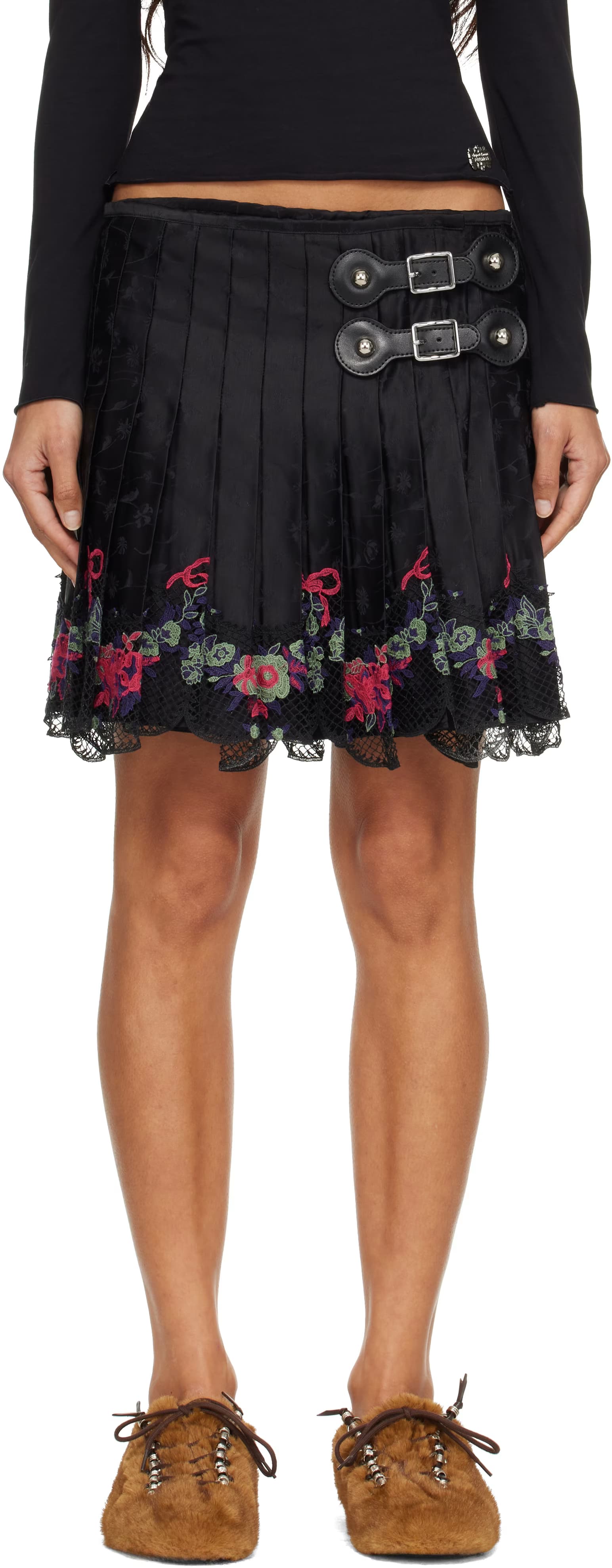 Black Missish Kilt Miniskirt by Chopova Lowena