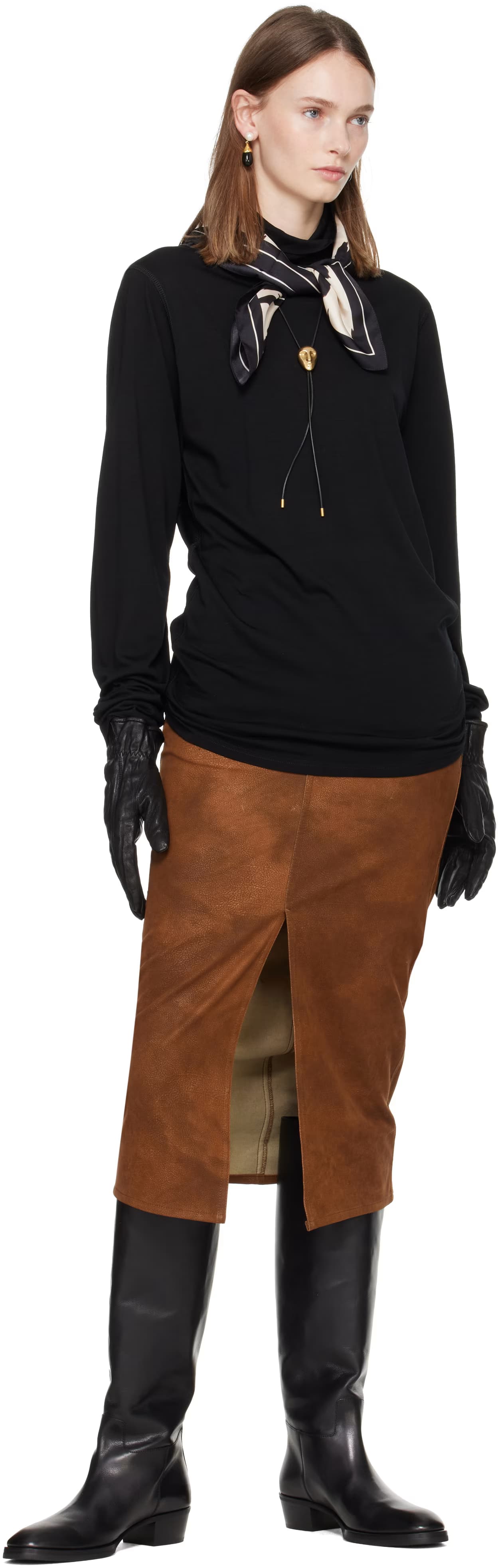 Black Polar Jersey Turtleneck Sweatshirt 4