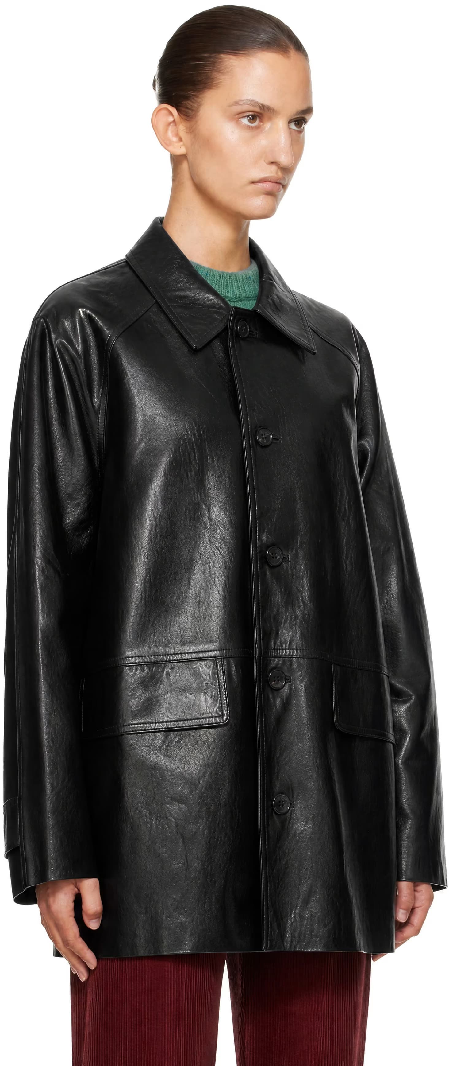 Black Lily Alter-Leather Half Jacket by Dunst