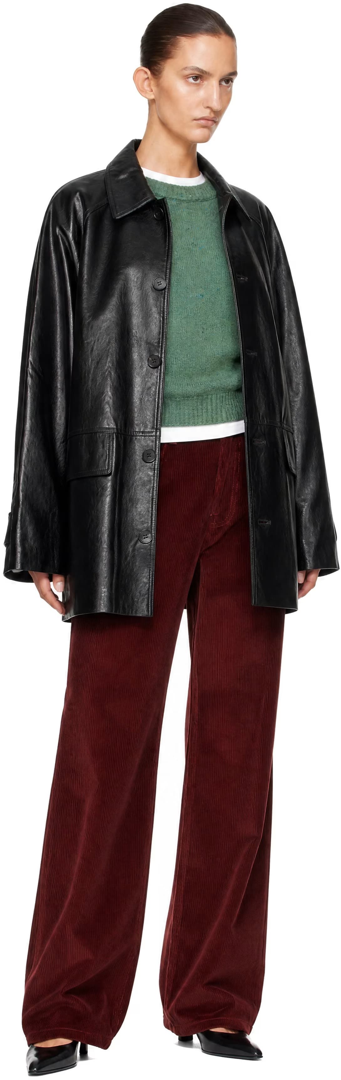 Black Lily Alter-Leather Half Jacket by Dunst