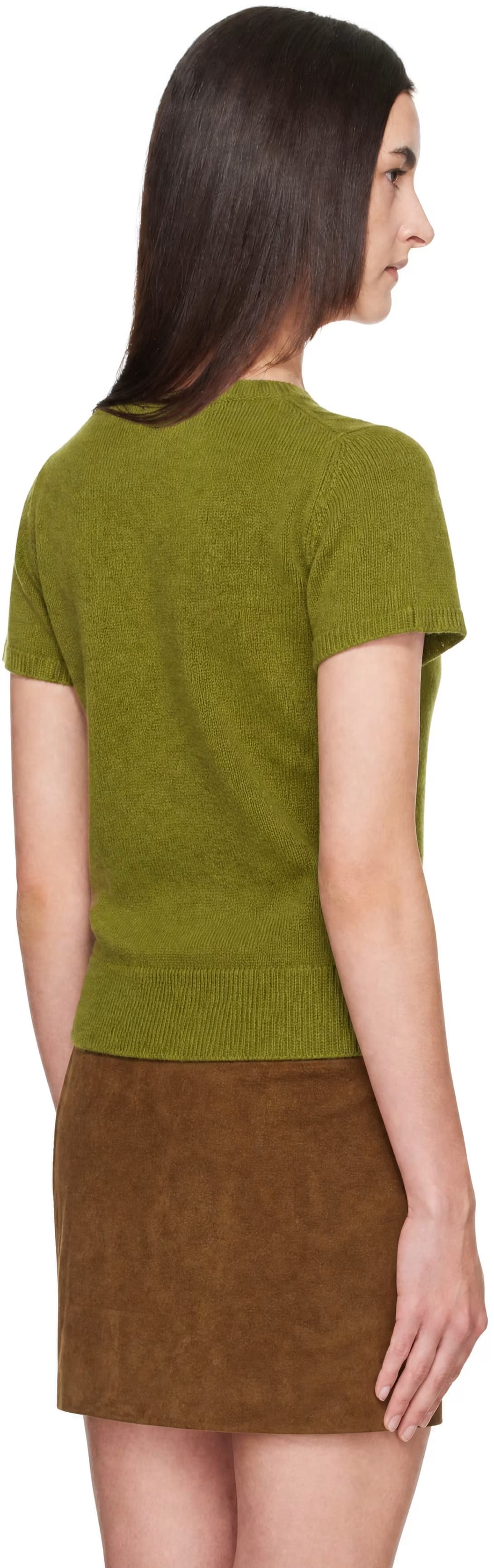 Green Half Sleeve Knit Top 3