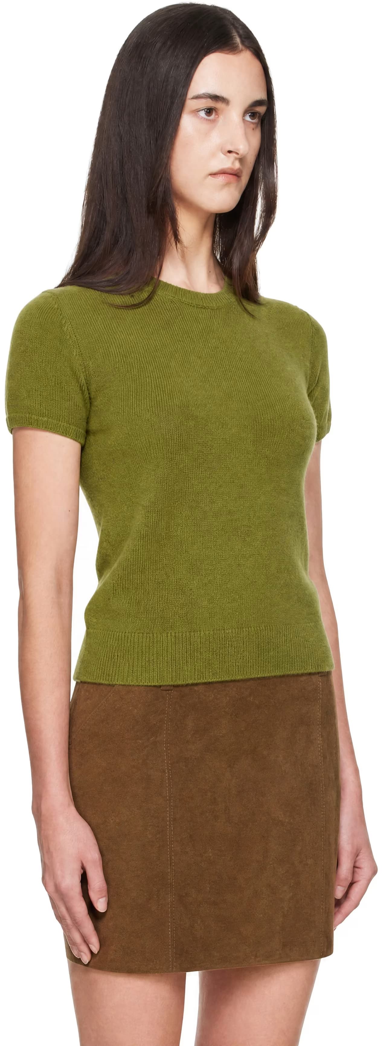 Green Half Sleeve Knit Top 2