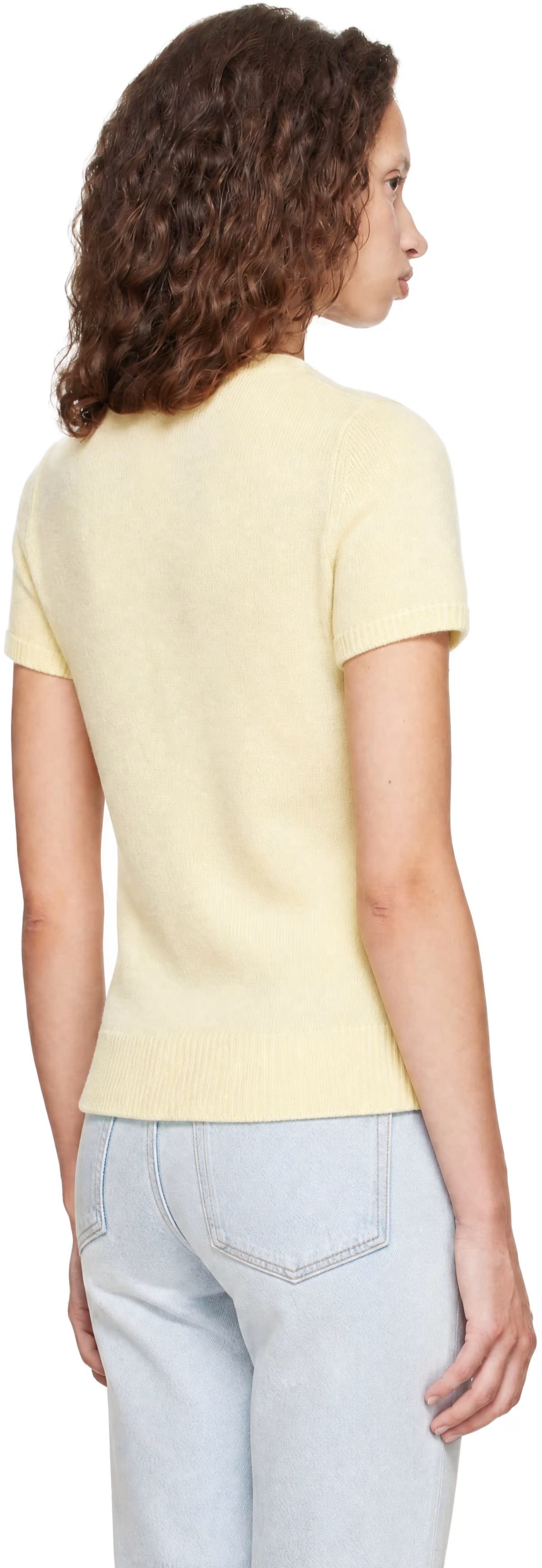 Yellow Half Sleeve Knit Top 3
