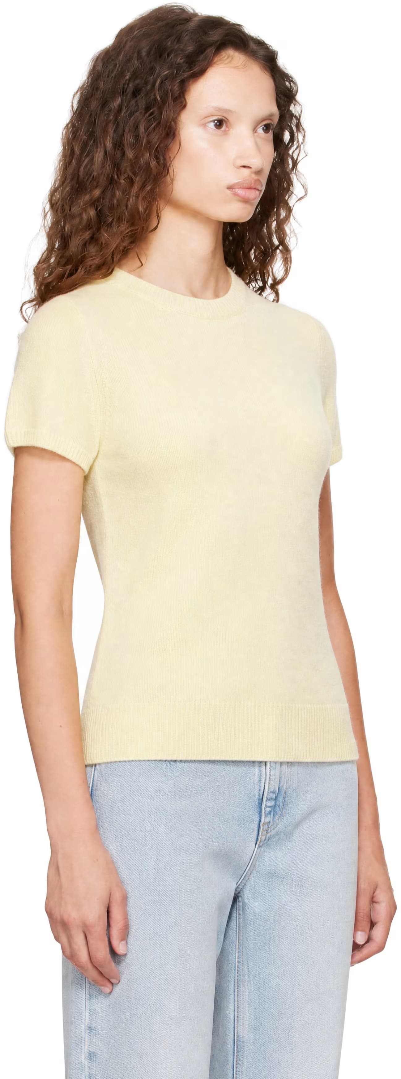 Yellow Half Sleeve Knit Top 2
