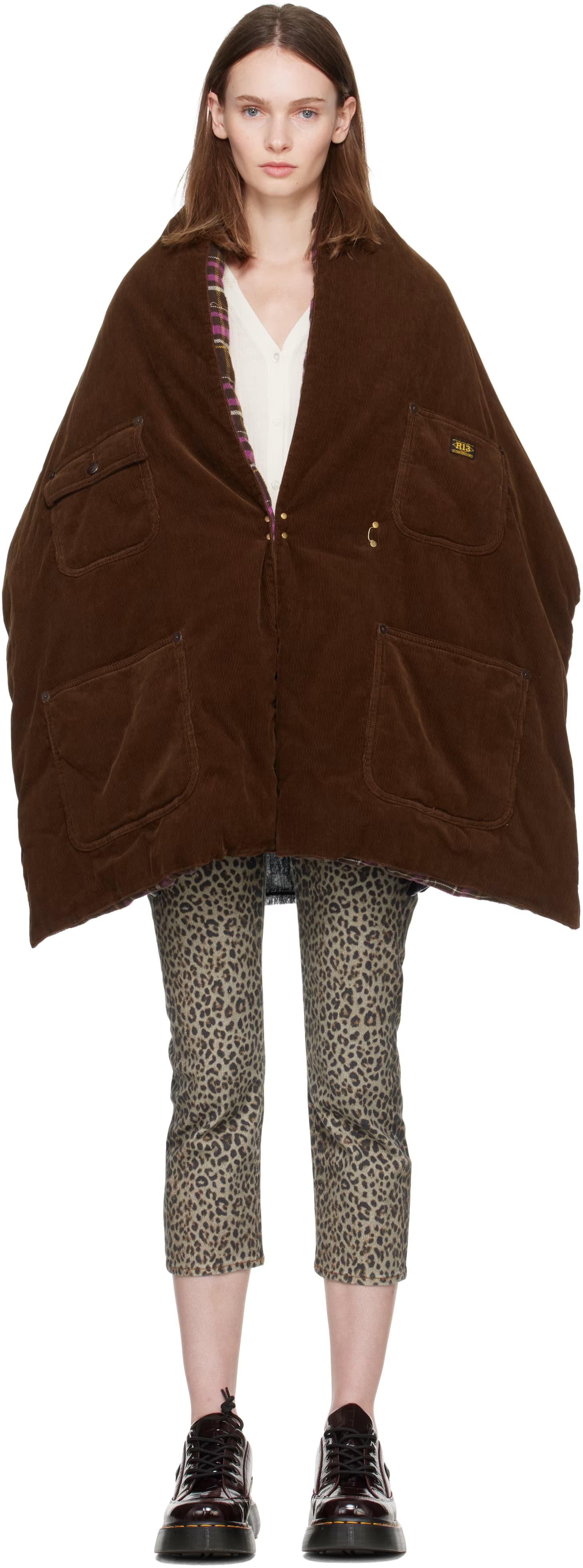 Brown Padded Utility Scarf by R13