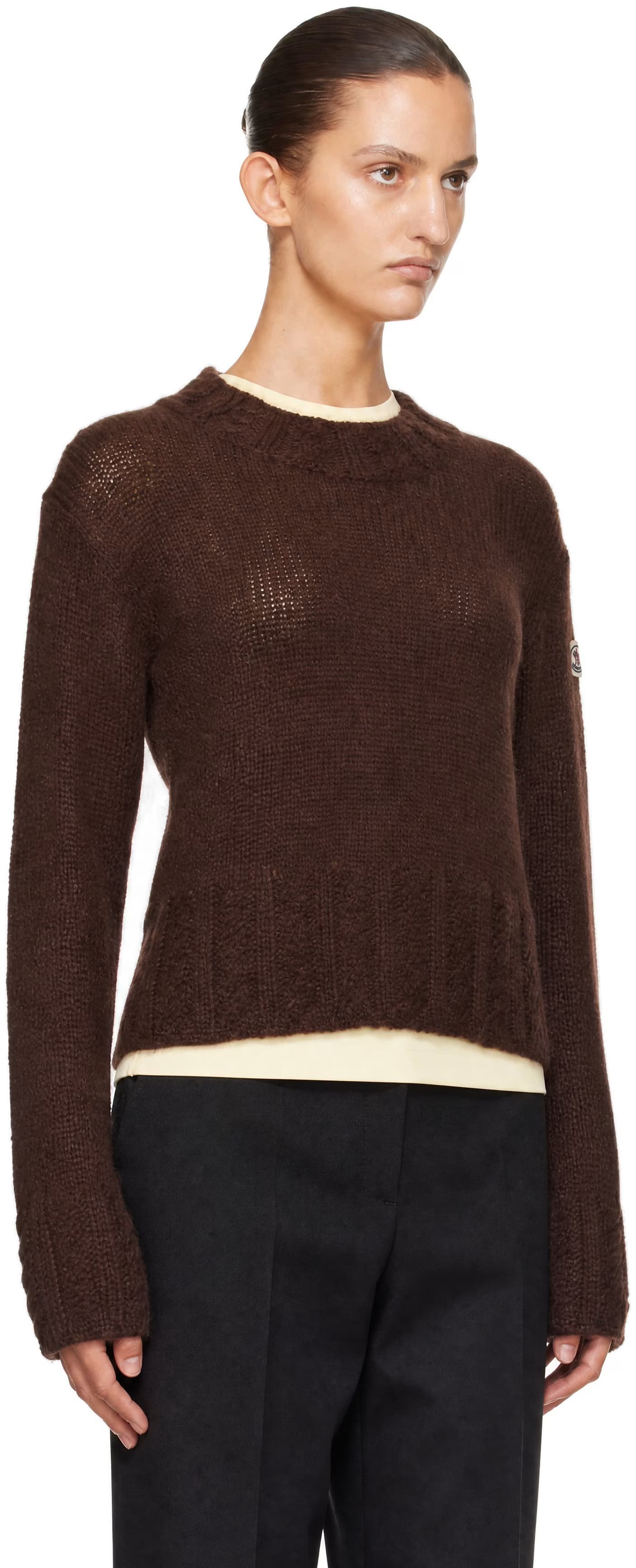 Brown Alpaca Blend Sweater by Moncler