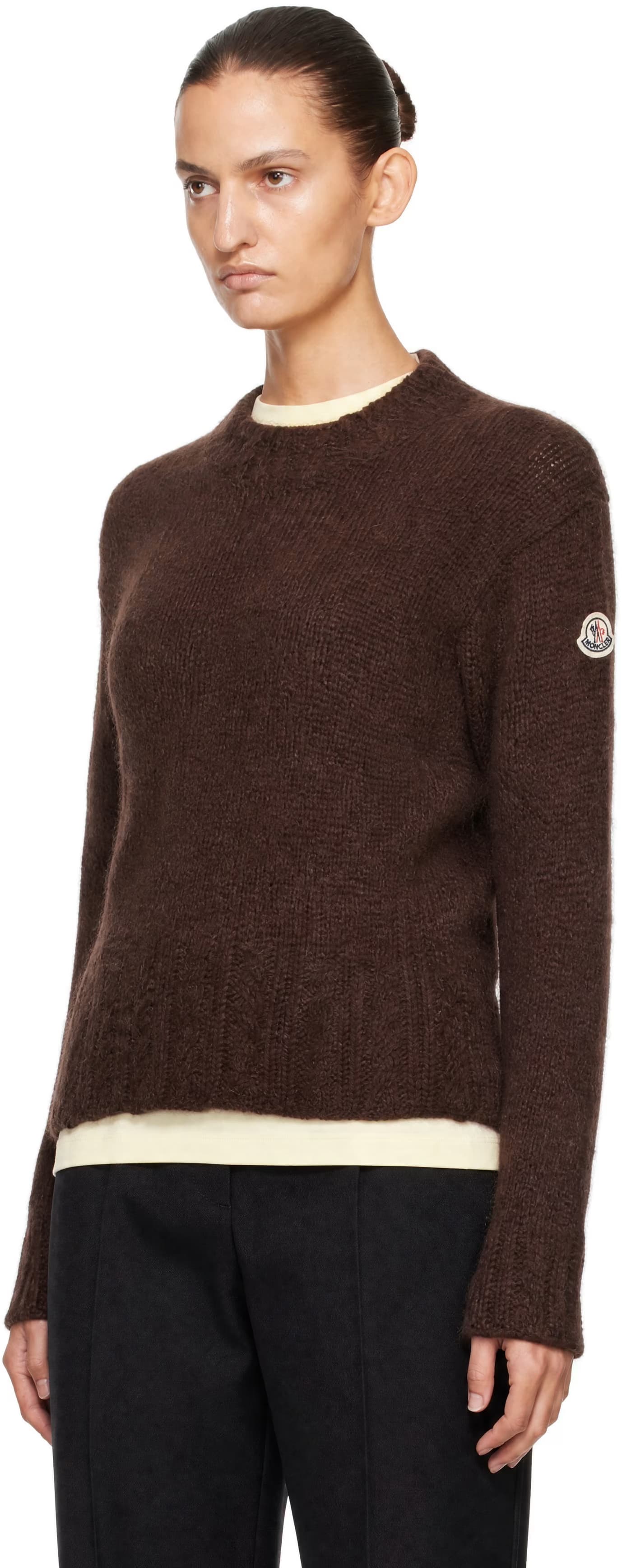 Brown Alpaca Blend Sweater by Moncler