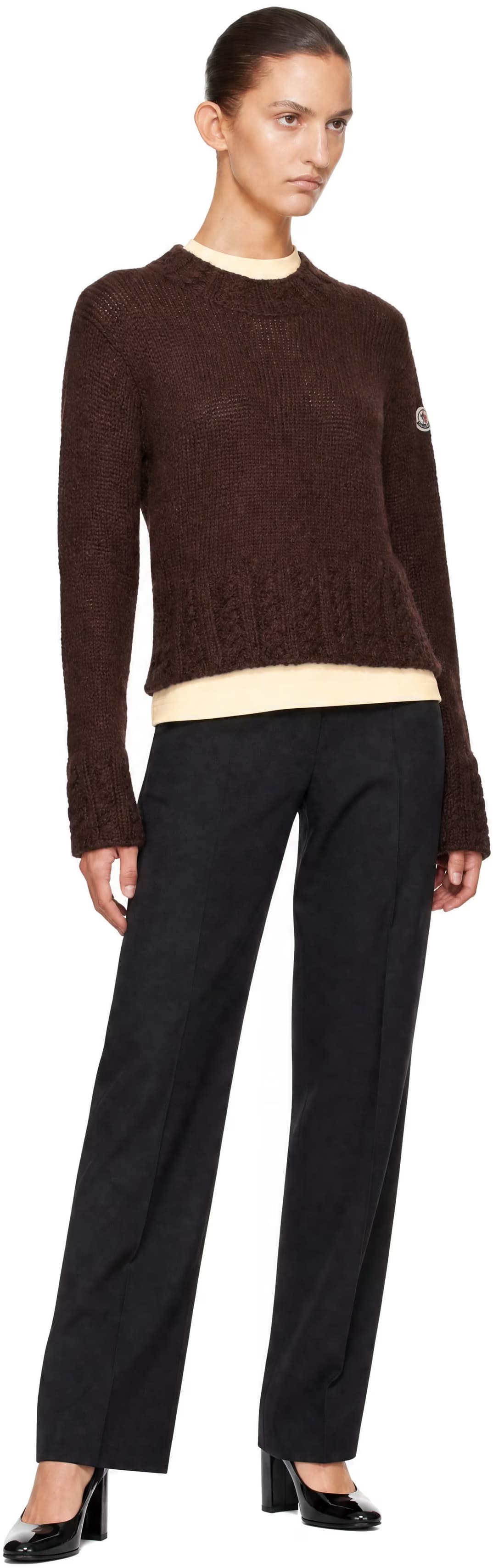 Brown Alpaca Blend Sweater by Moncler