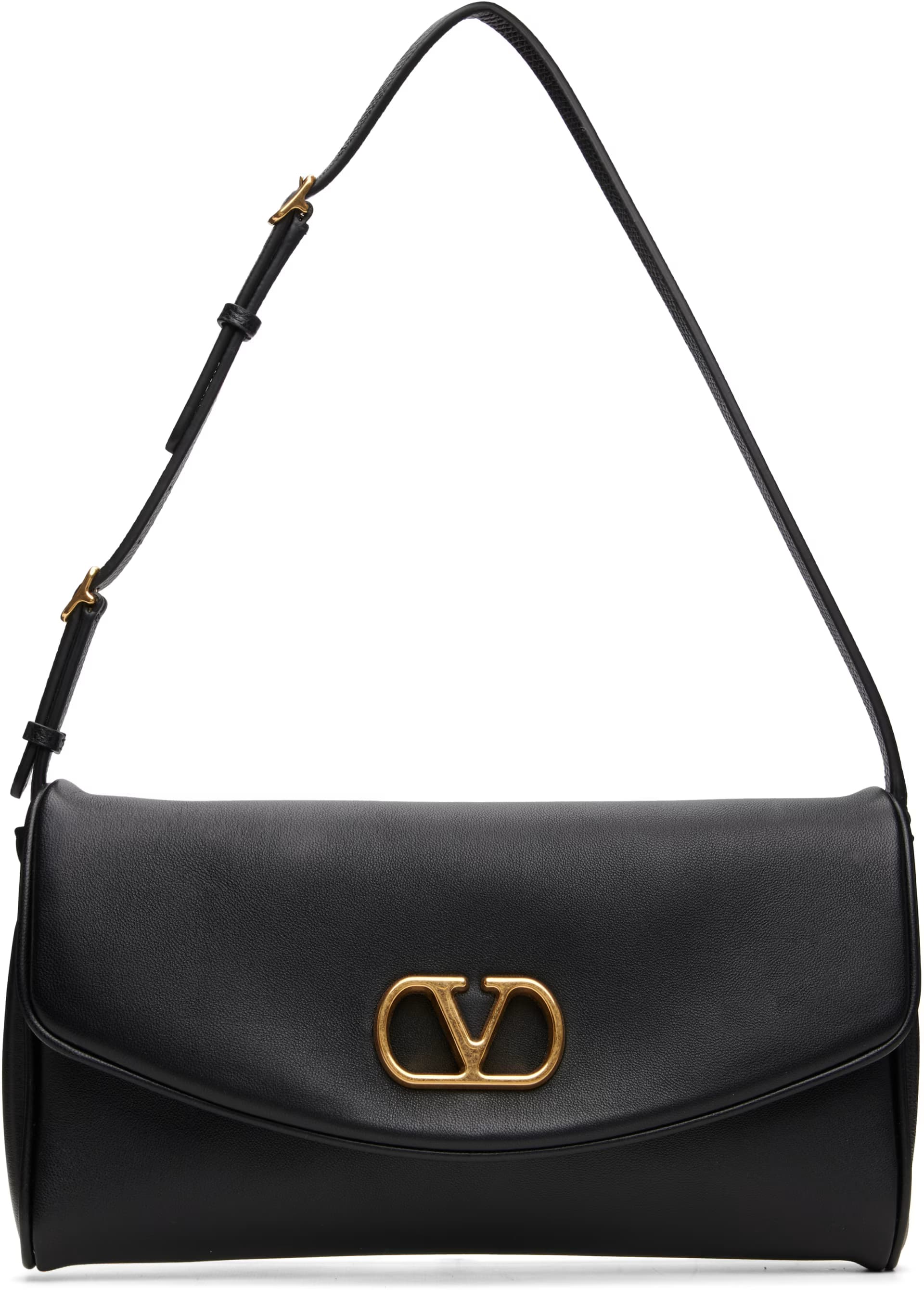 Black DeVain Small Nappa Shoulder Bag by Valentino Garavani