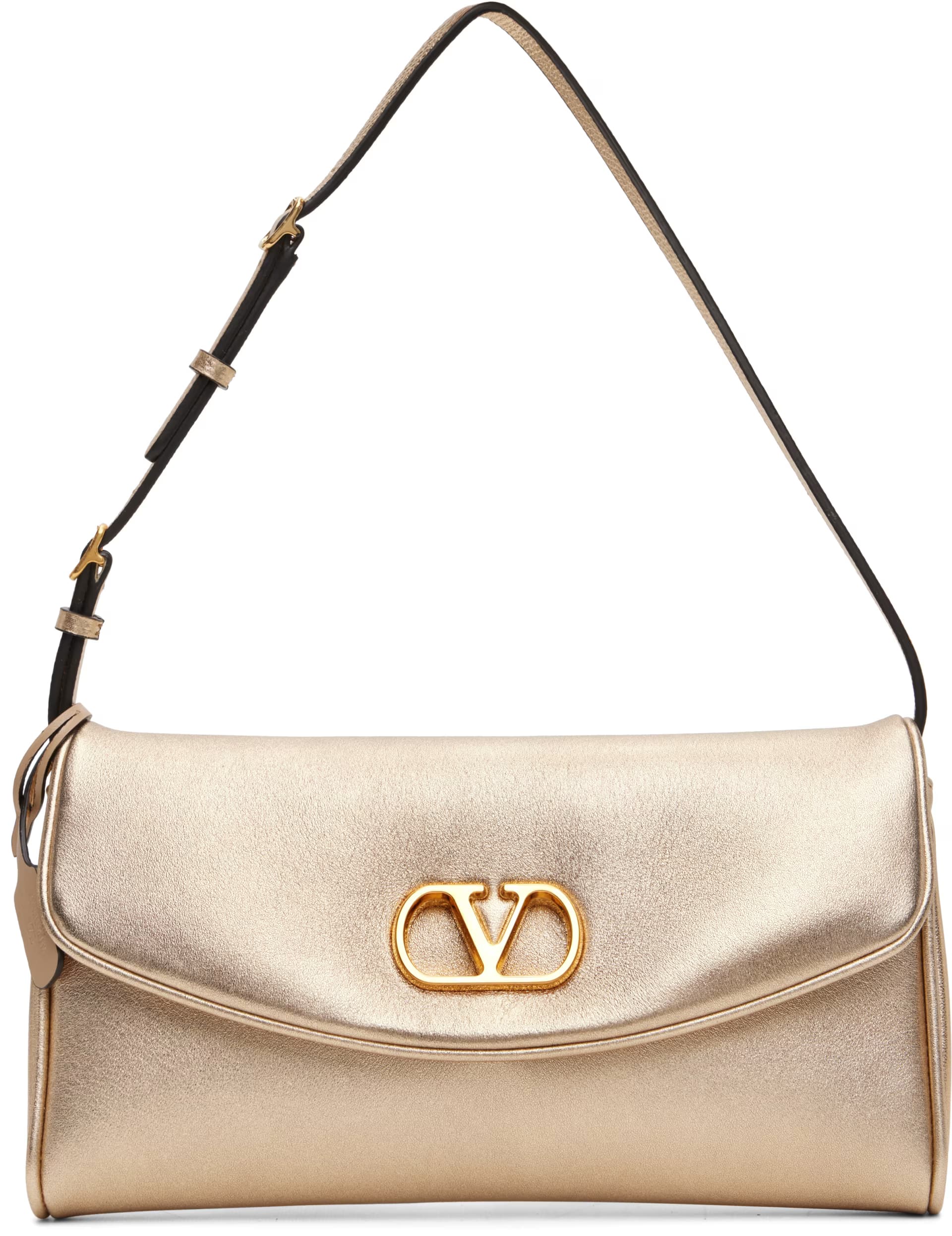 Gold DeVain Small Nappa Shoulder Bag by Valentino Garavani