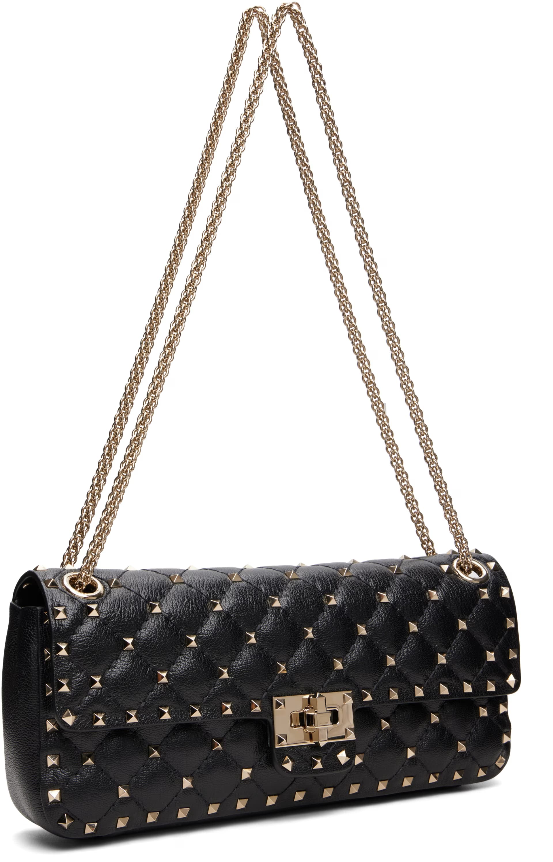 Black Rockstud Spike Medium Shoulder Bag 2