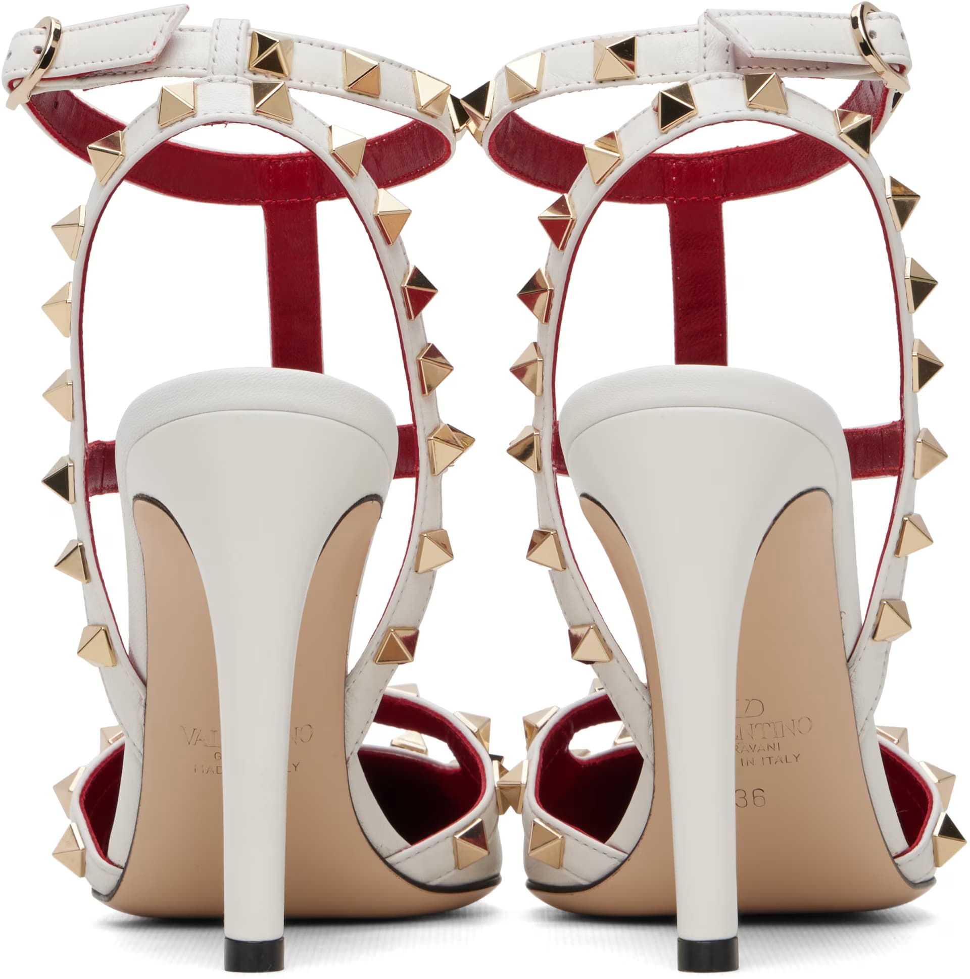 White Rockstud 100mm Heels 2