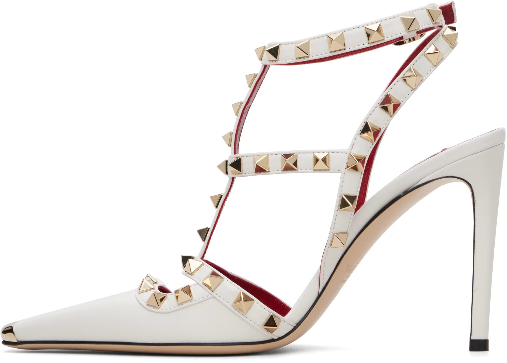 White Rockstud 100mm Heels 3