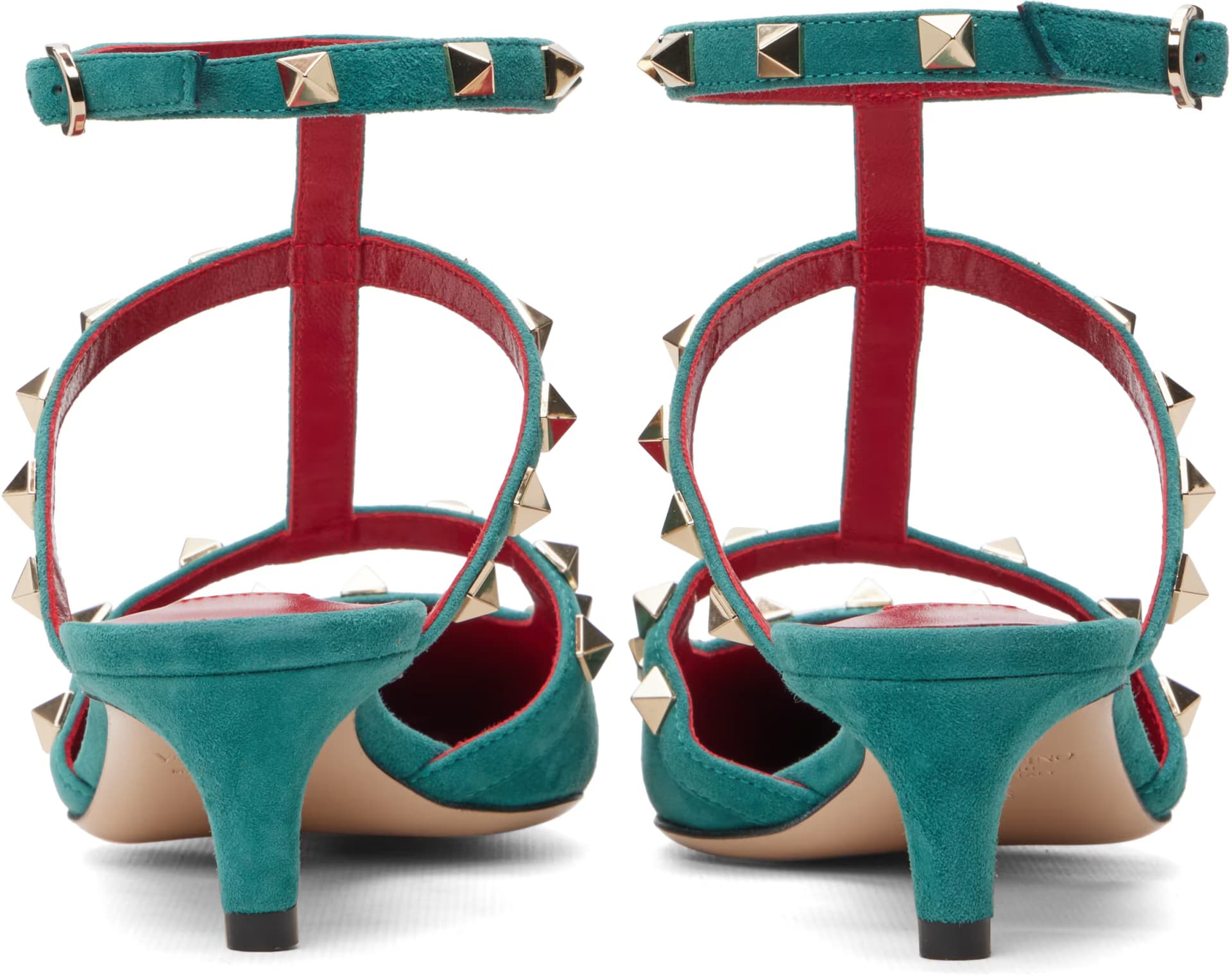 Green Rockstud Court 40mm Heels 2