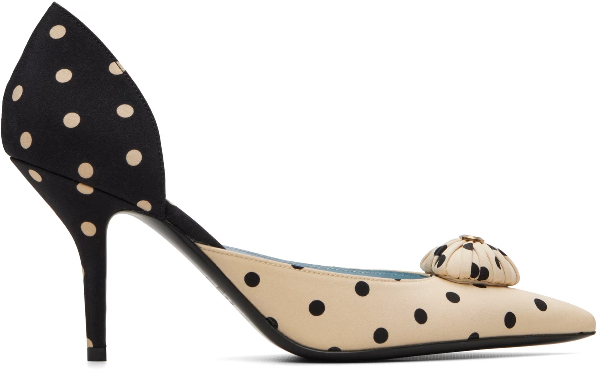 Beige & Black Plus De Pois D'Orsay Heels by Valentino Garavani