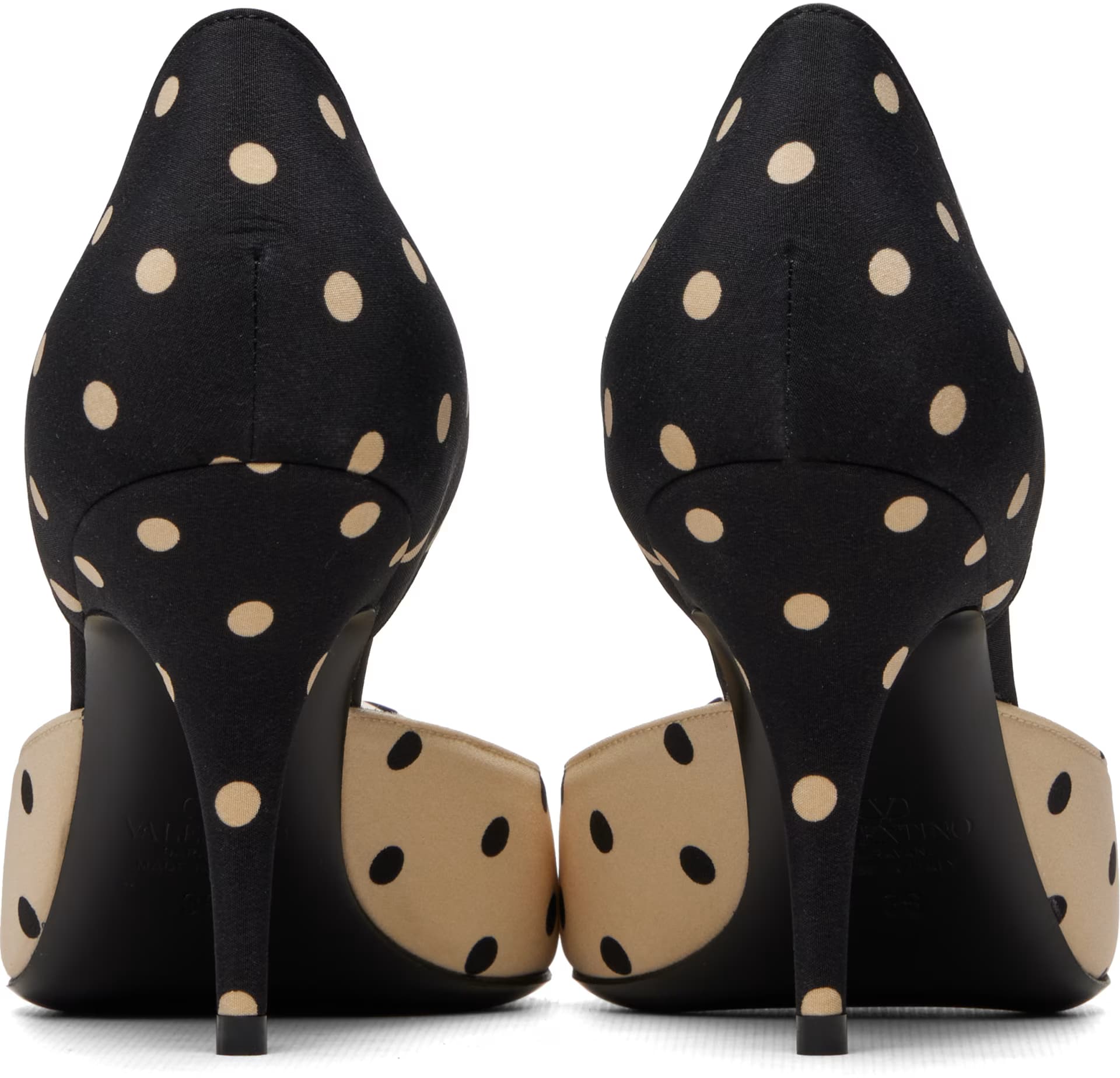 Beige & Black Plus De Pois D'Orsay Heels 2